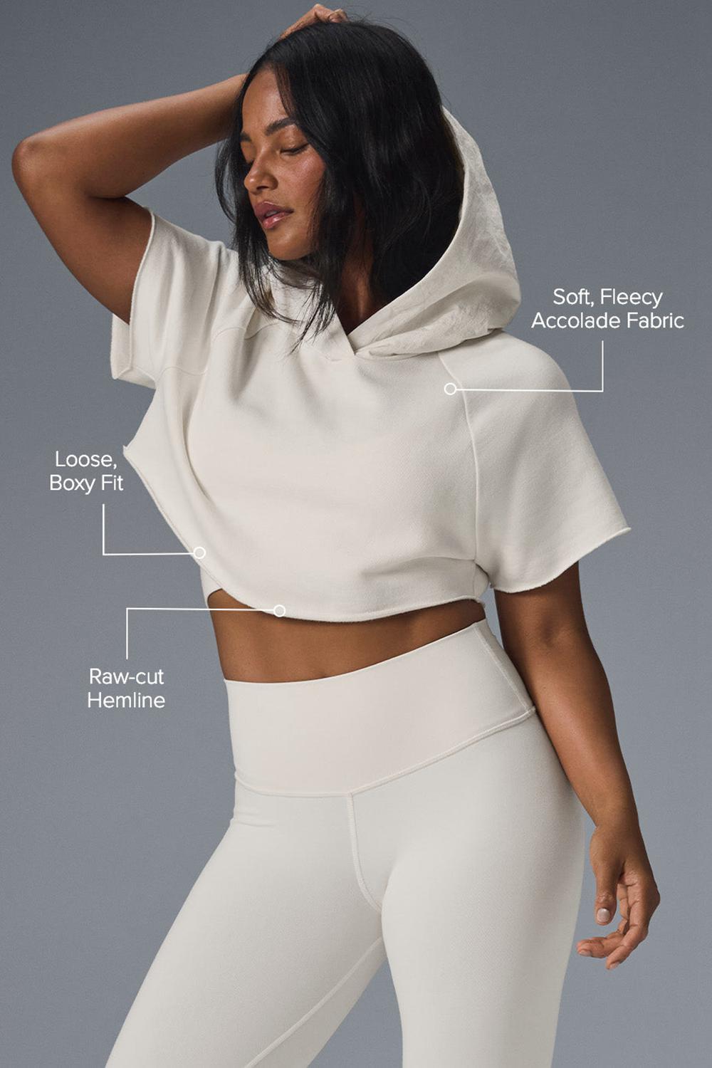 Alo Yoga Cropped In The Air Naisten Short Sleeve Ivory | Suomi  0491-LOUJP