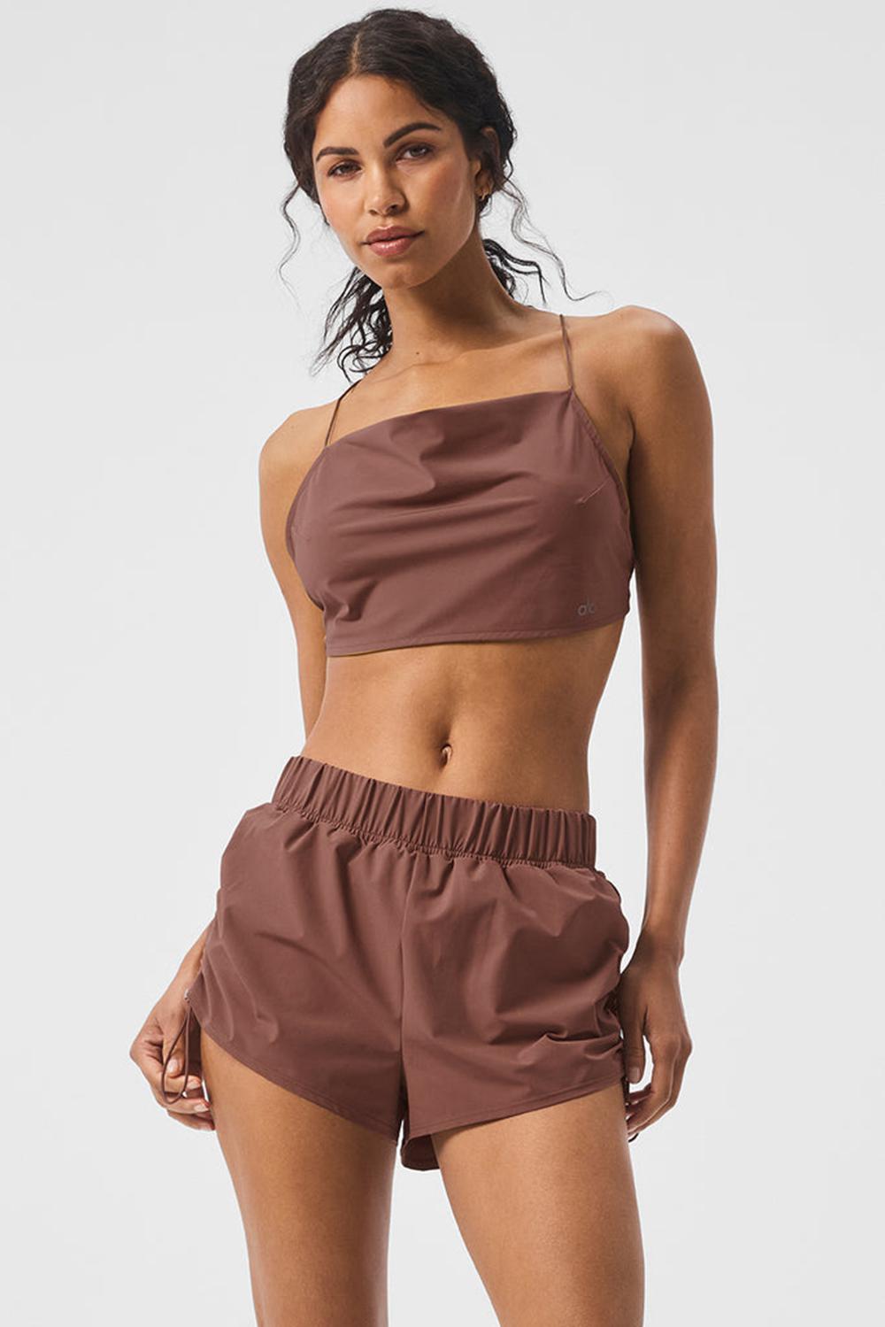 Alo Yoga Cropped Megastar Naisten Juoksupaidat Chestnut | Suomi  9317-ZEJMI