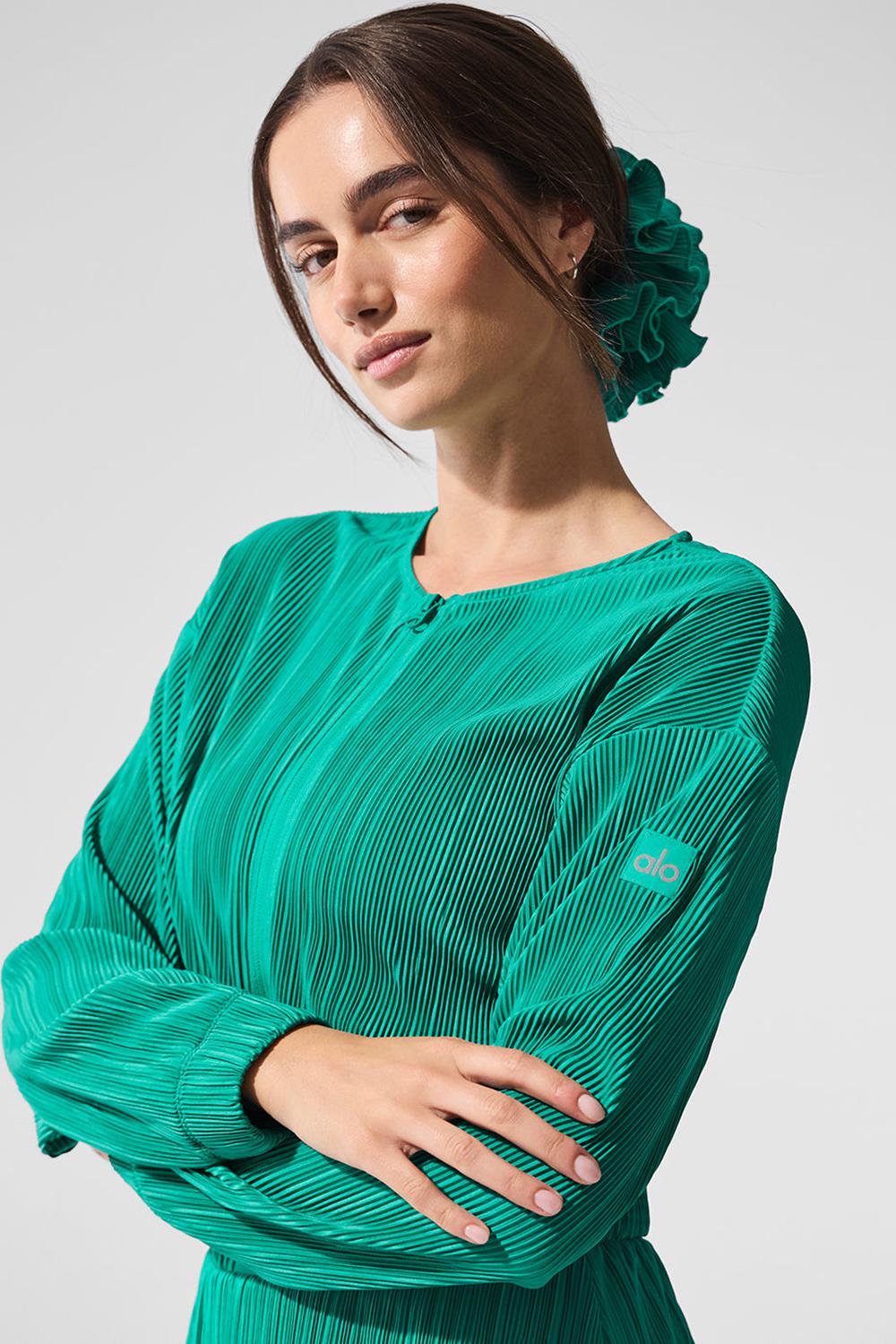 Alo Yoga Cropped Micro Plisse Naisten Takit Vihreä | Suomi  3480-XSIOB