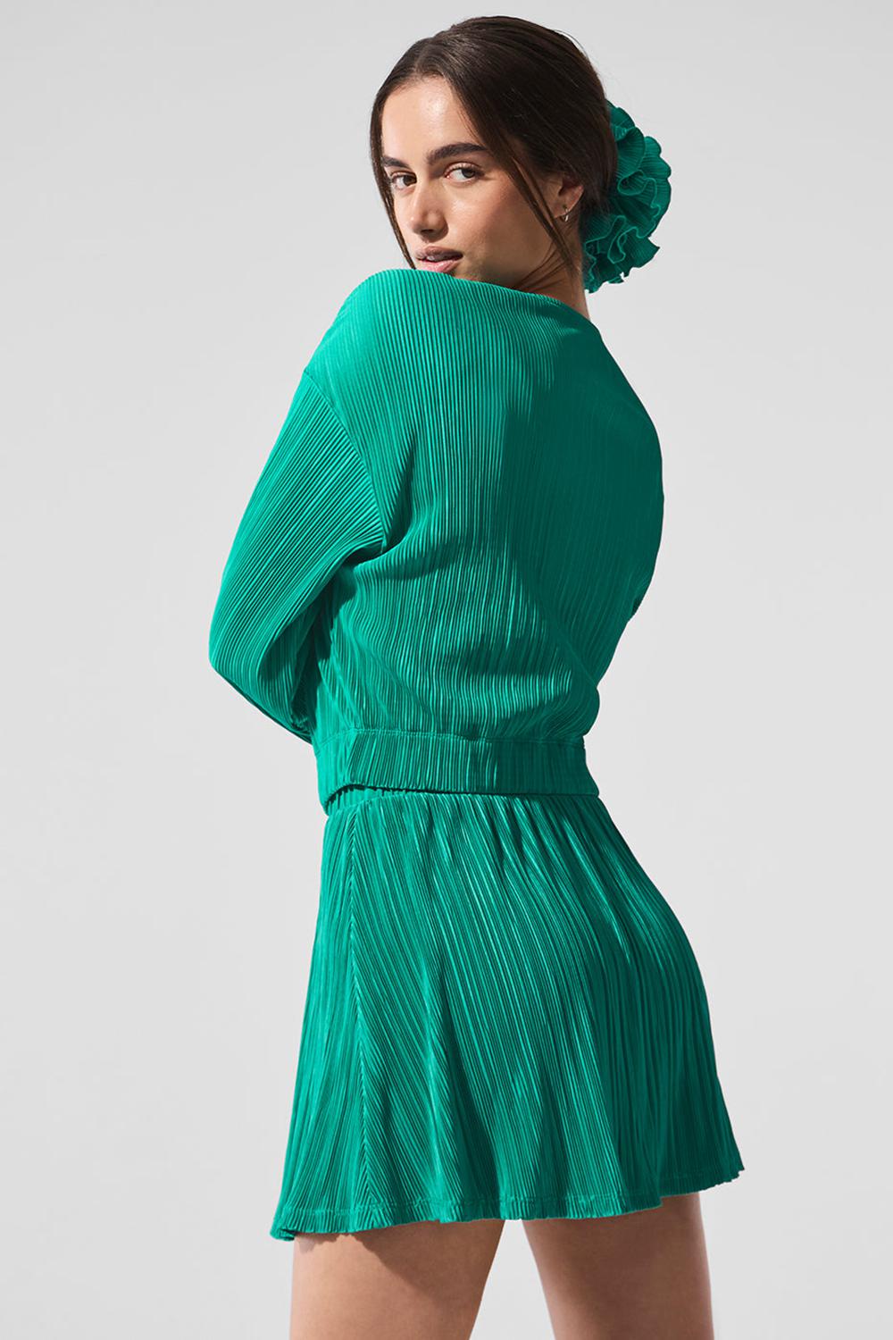Alo Yoga Cropped Micro Plisse Naisten Takit Vihreä | Suomi  3480-XSIOB