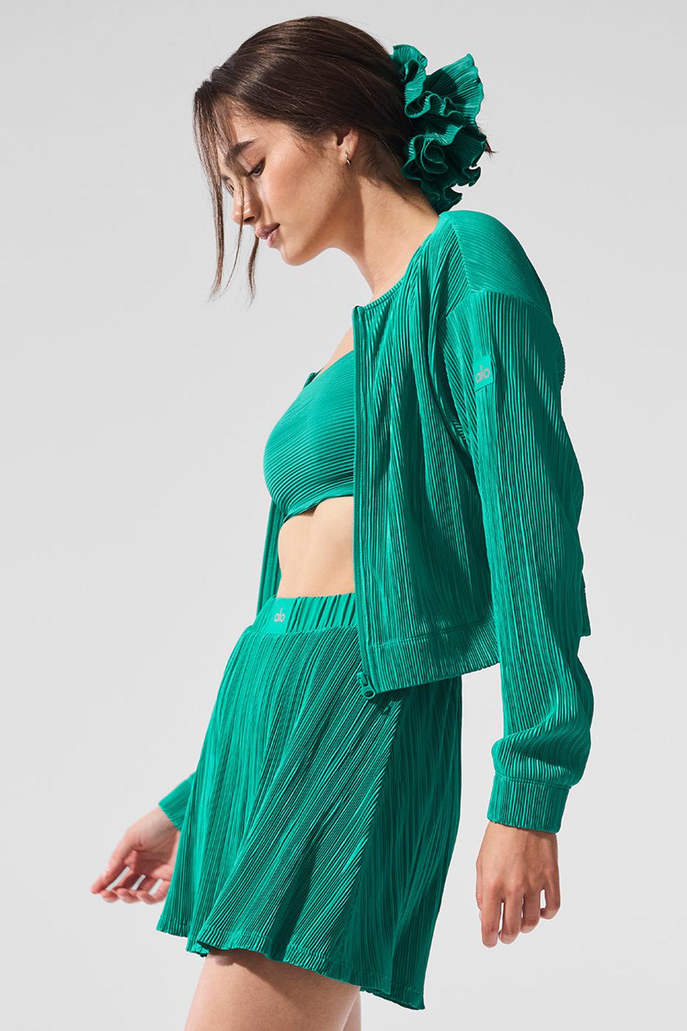 Alo Yoga Cropped Micro Plisse Naisten Takit Vihreä | Suomi  3480-XSIOB