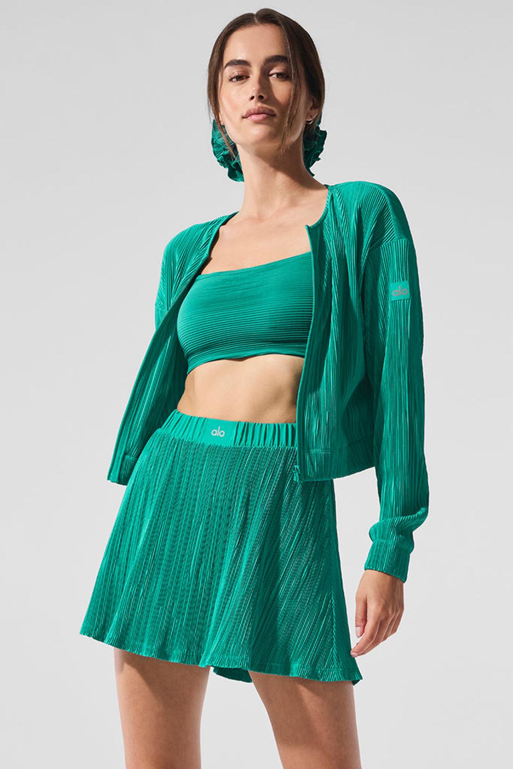 Alo Yoga Cropped Micro Plisse Naisten Takit Vihreä | Suomi  3480-XSIOB