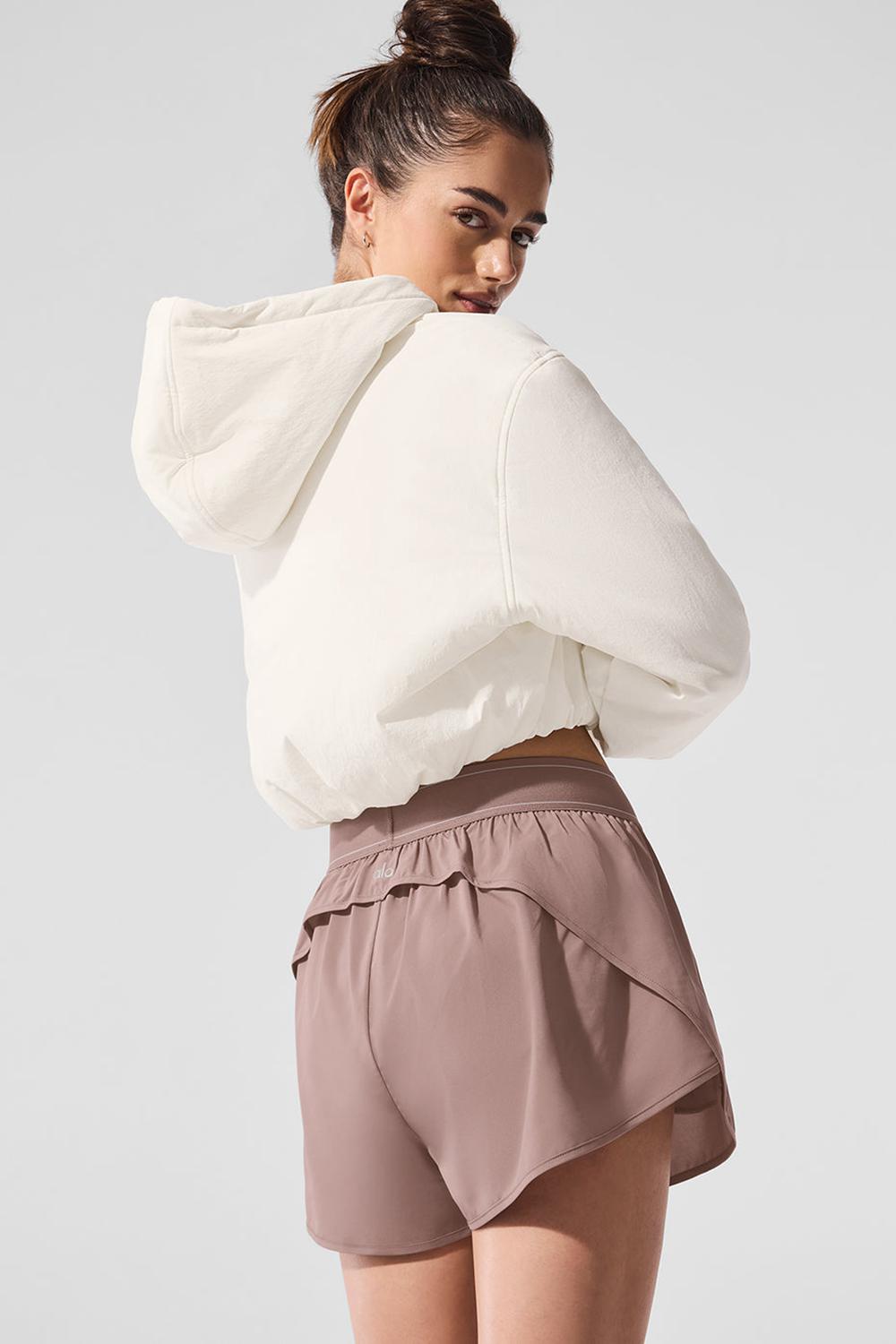 Alo Yoga Cropped Mountain Peak Full-Zip Naisten Huppari Ivory | Suomi  8697-KNDIP