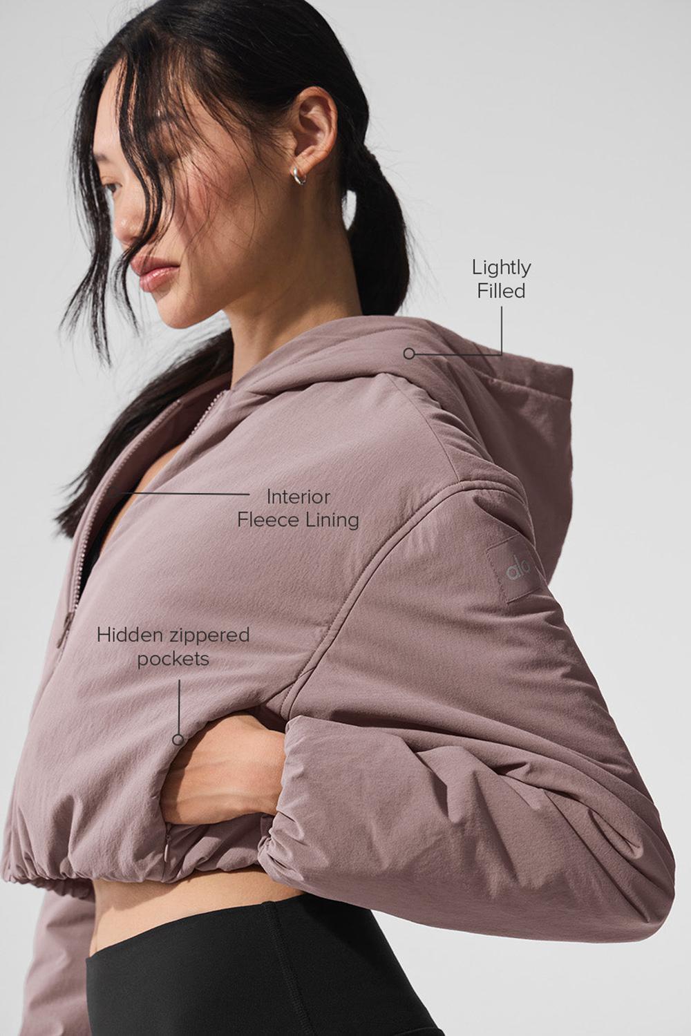 Alo Yoga Cropped Mountain Peak Full-Zip Naisten Huppari Mushroom | Suomi  0264-HBRDF