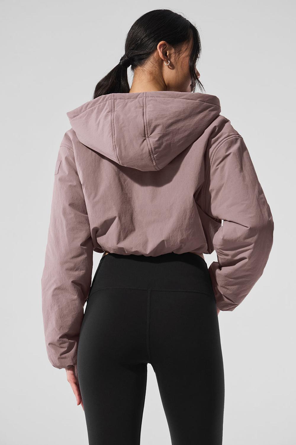 Alo Yoga Cropped Mountain Peak Full-Zip Naisten Huppari Mushroom | Suomi  0264-HBRDF