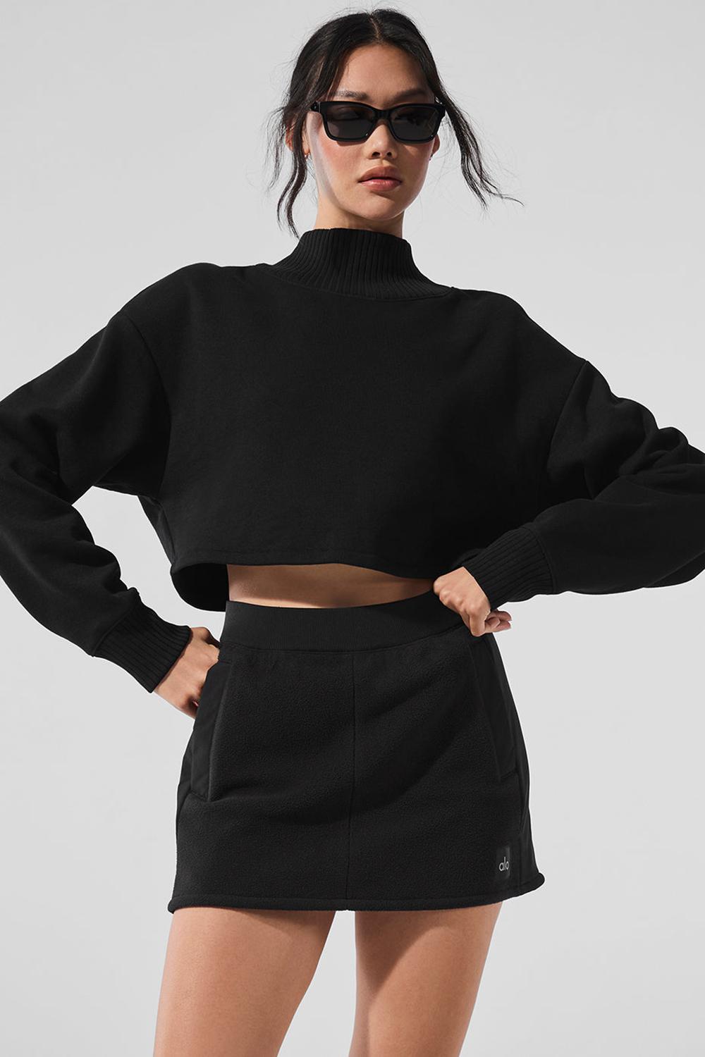 Alo Yoga Cropped Serenity Naisten Coverup Mustat | Suomi  1843-JCMGF