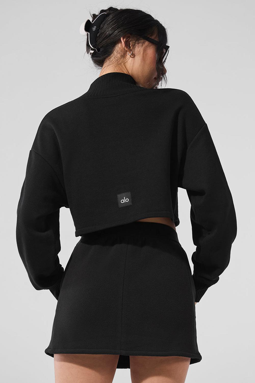 Alo Yoga Cropped Serenity Naisten Coverup Mustat | Suomi  1843-JCMGF