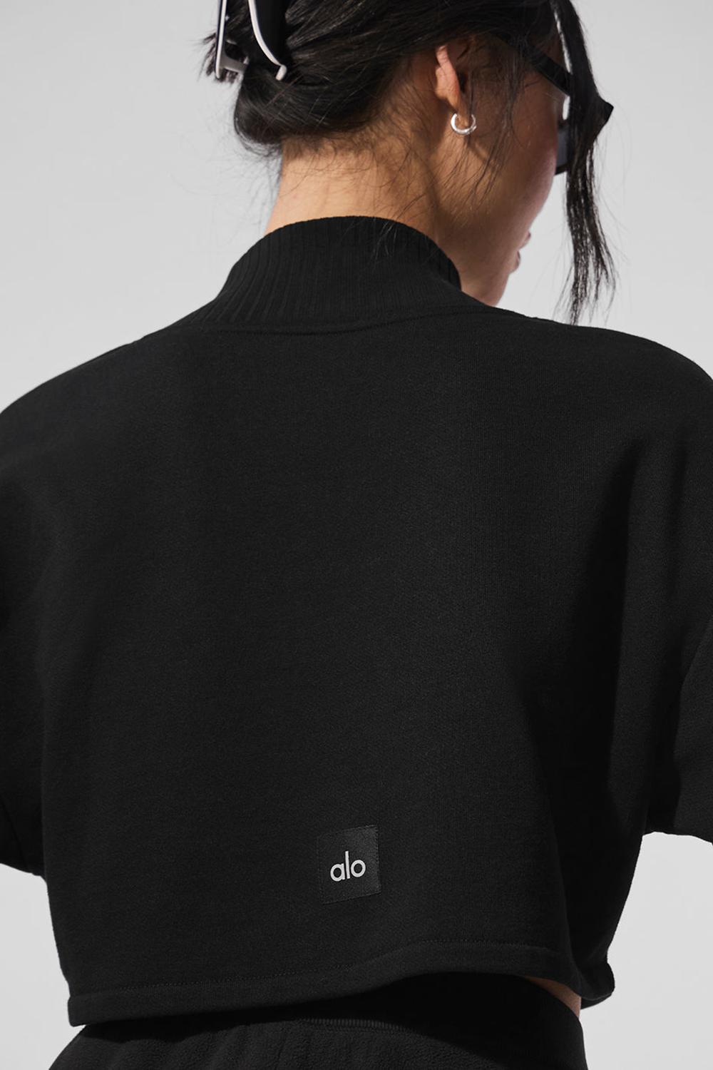 Alo Yoga Cropped Serenity Naisten Coverup Mustat | Suomi  1843-JCMGF