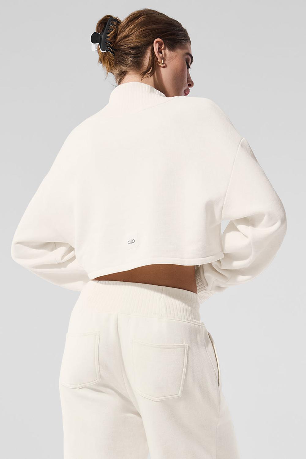 Alo Yoga Cropped Serenity Naisten Coverup Ivory | Suomi  5012-TQZIK