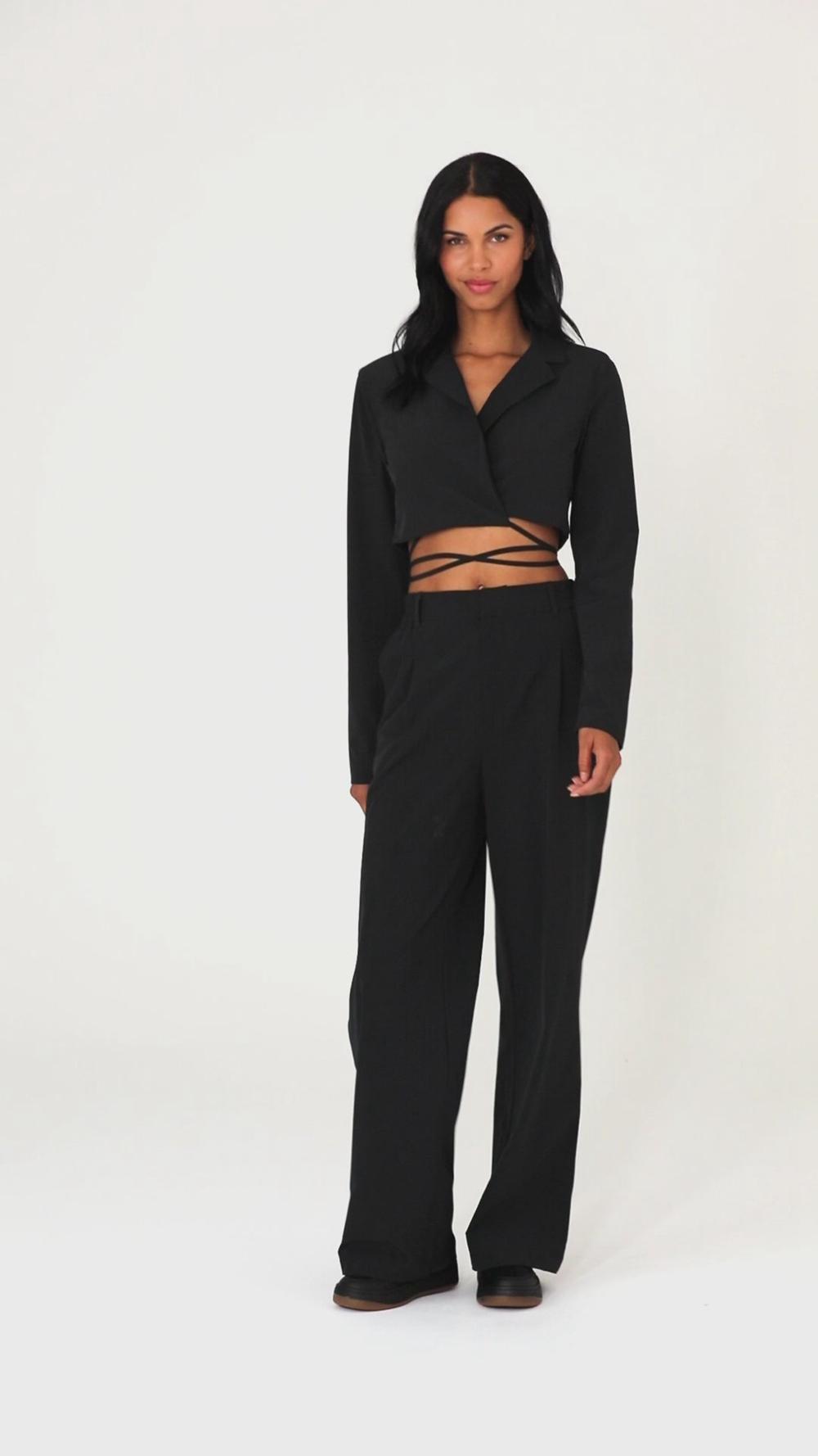 Alo Yoga Cropped Status Naisten Bleiseri Mustat | Suomi  0347-YADFL