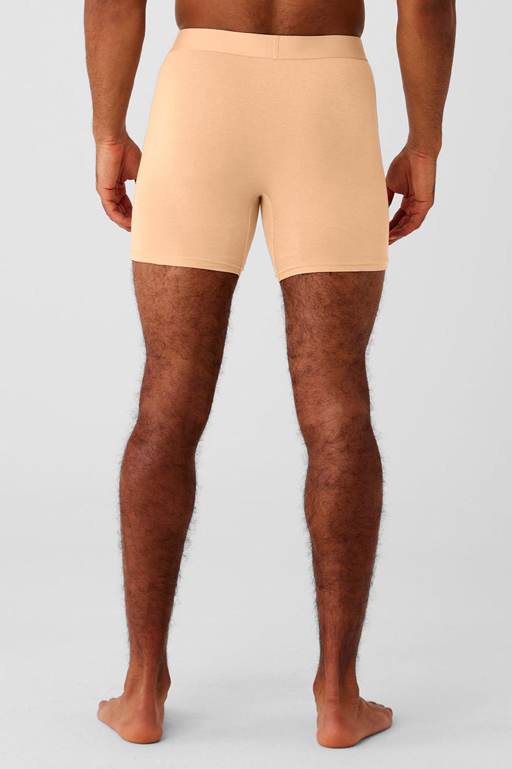 Alo Yoga Day and Night Miesten Boxer Champagne | Suomi  3546-AJSIT