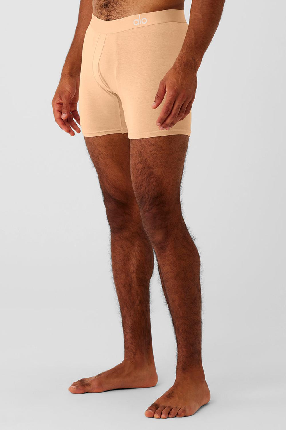 Alo Yoga Day and Night Miesten Boxer Champagne | Suomi  3546-AJSIT