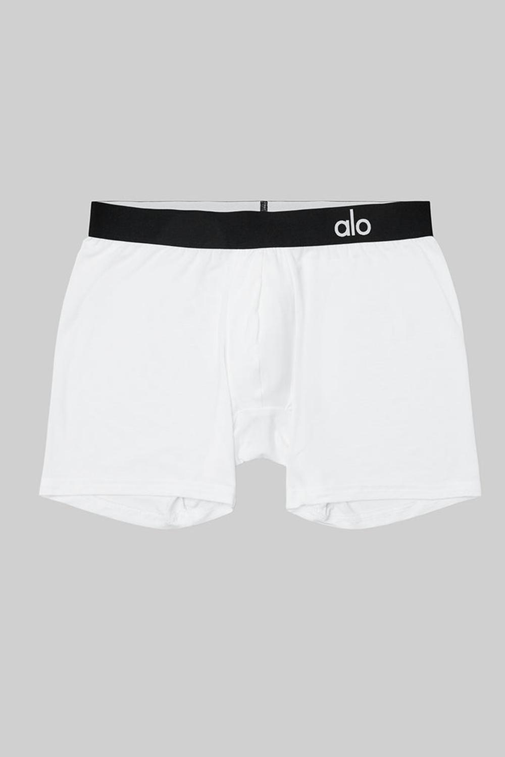 Alo Yoga Day and Night Miesten Boxer Valkoinen | Suomi  9714-TJFYD