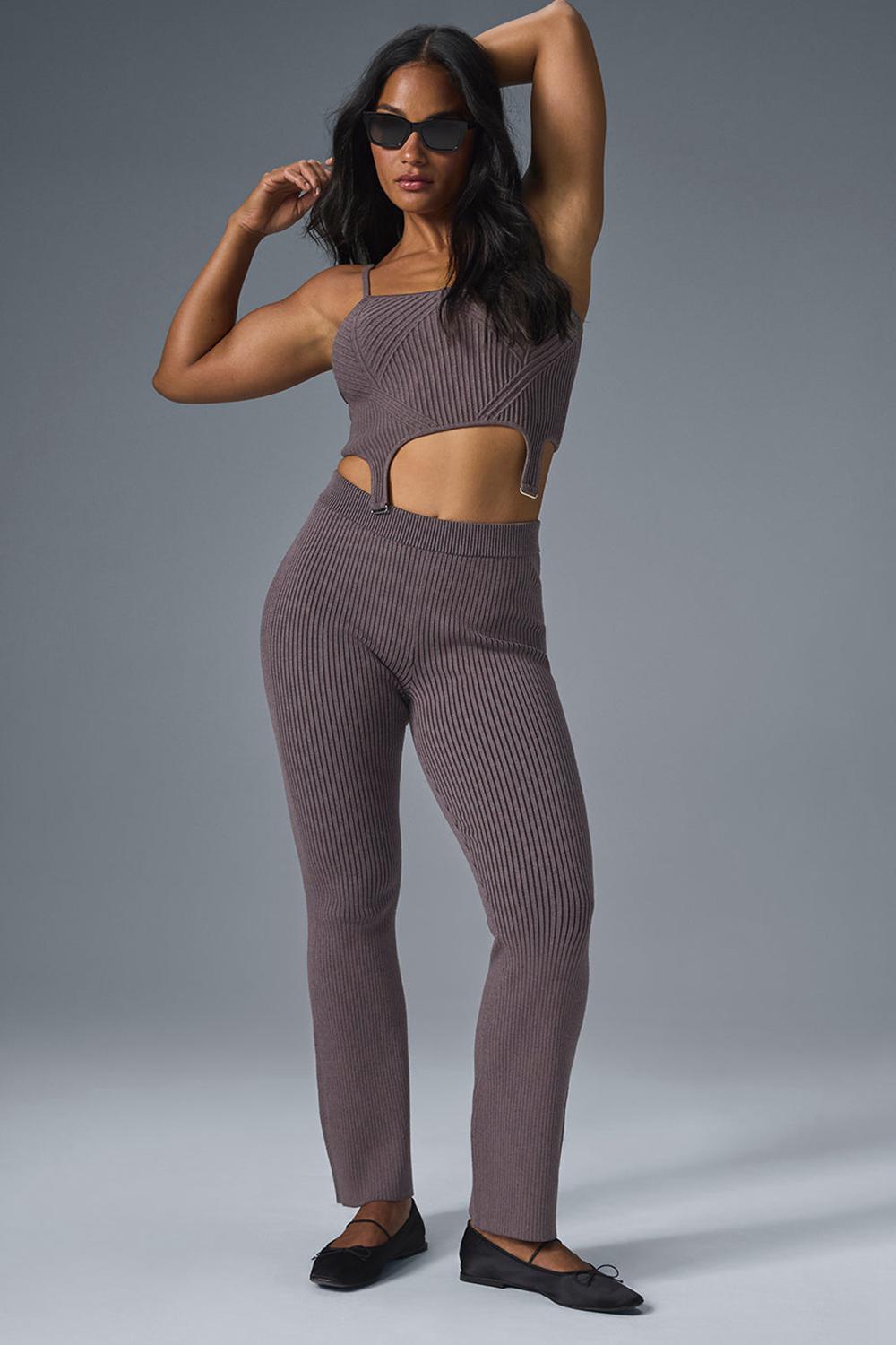 Alo Yoga Denim Knit Garter Naisten Juoksupaidat Mustat | Suomi  2504-YAFOP