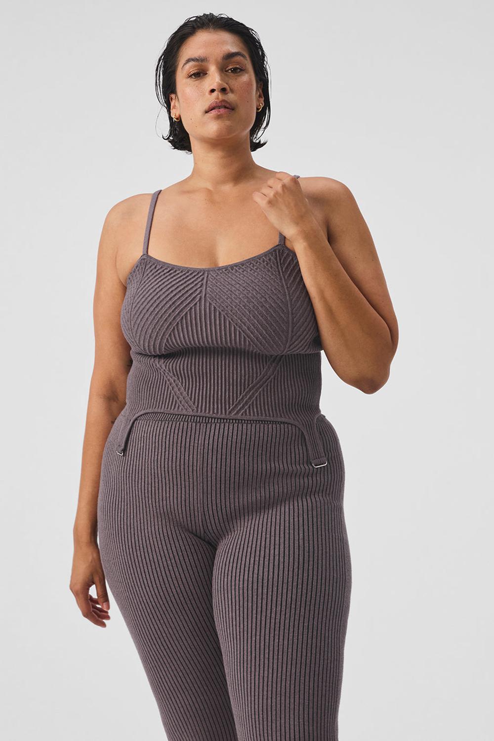 Alo Yoga Denim Knit Garter Naisten Juoksupaidat Mustat | Suomi  2504-YAFOP