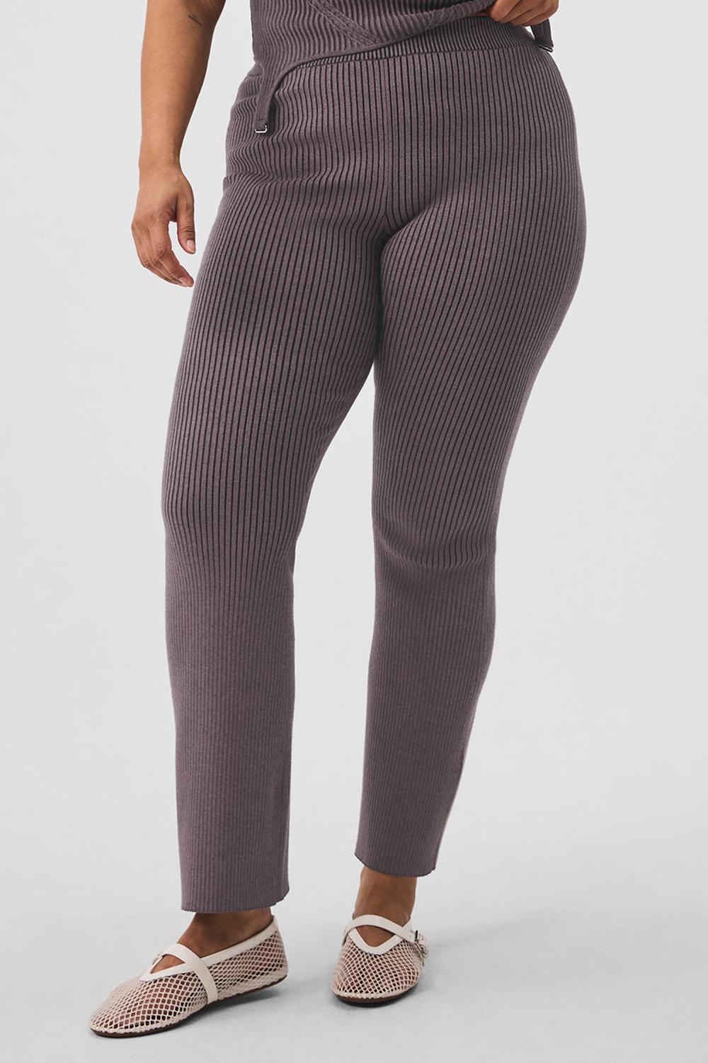 Alo Yoga Denim Knit High-Waist Flare Naisten Housut Mustat | Suomi  0526-ZVRBT