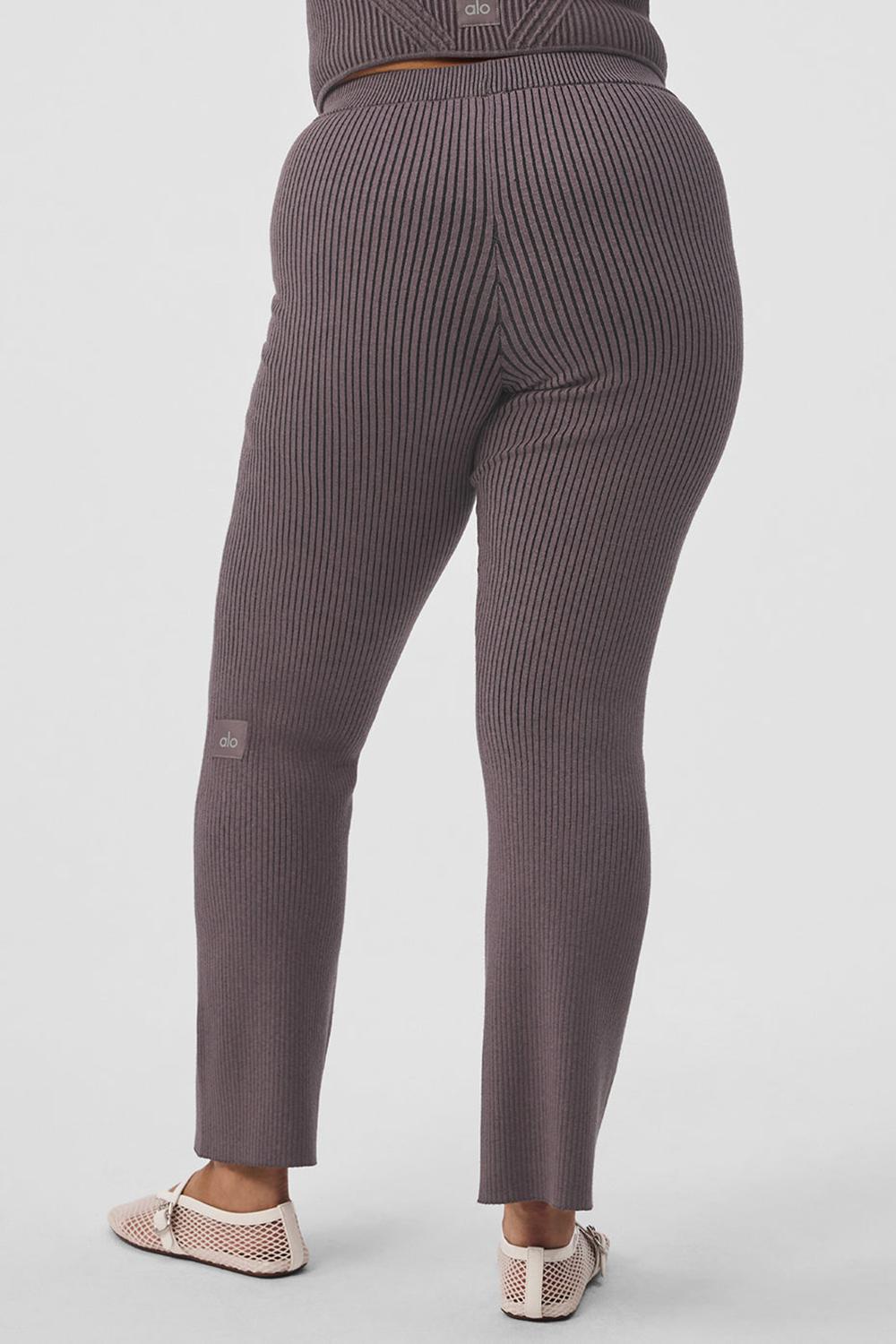 Alo Yoga Denim Knit High-Waist Flare Naisten Housut Mustat | Suomi  0526-ZVRBT