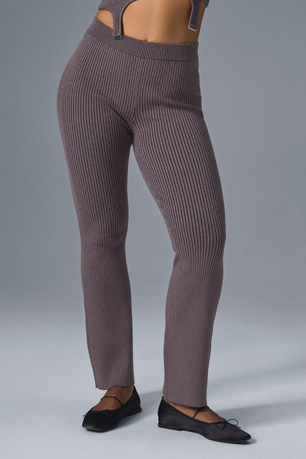 Alo Yoga Denim Knit High-Waist Flare Naisten Housut Mustat | Suomi  0526-ZVRBT