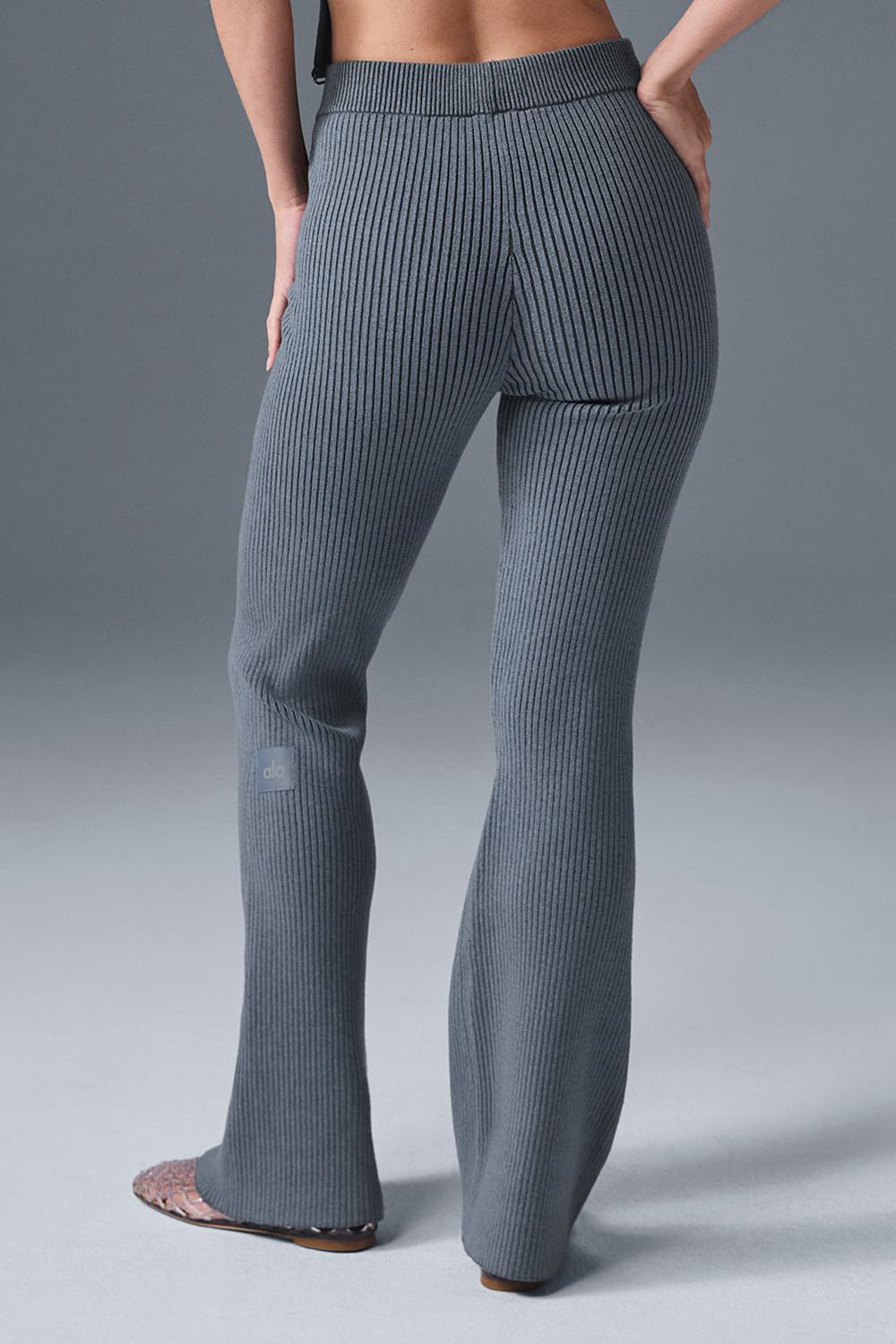 Alo Yoga Denim Knit High-Waist Flare Naisten Housut Harmaat | Suomi  3140-BYUEW