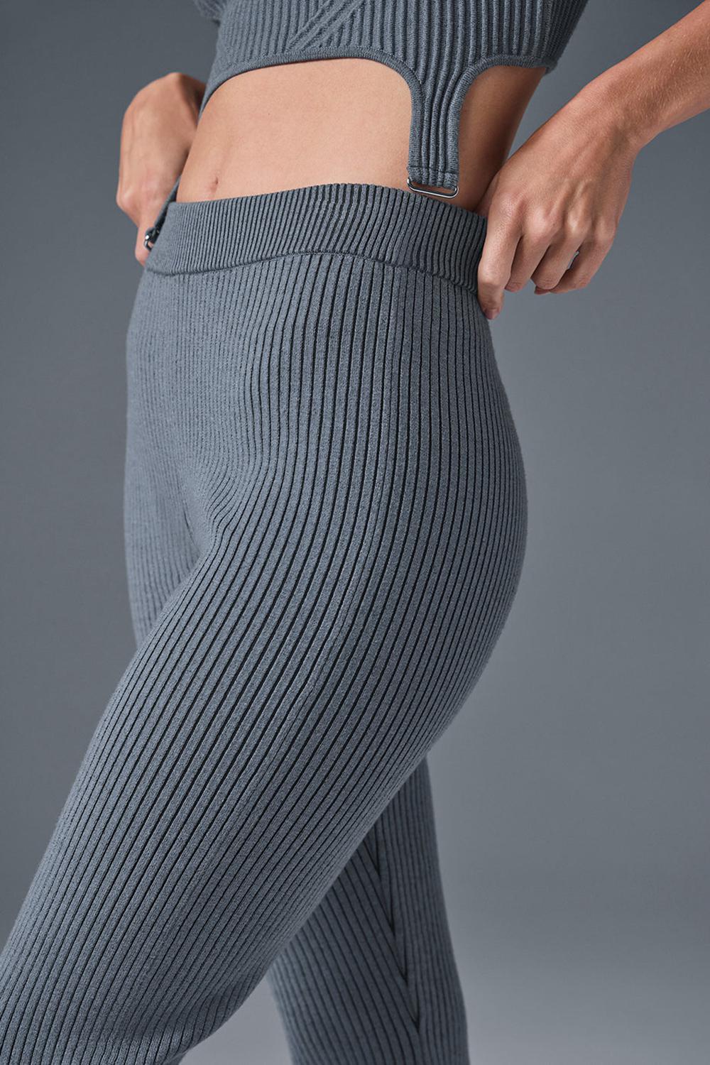Alo Yoga Denim Knit High-Waist Flare Naisten Housut Harmaat | Suomi  3140-BYUEW