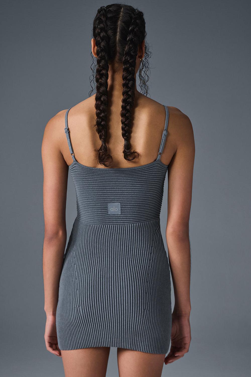 Alo Yoga Denim Knit Mini Naisten Mekko Harmaat | Suomi  9256-PQMCO
