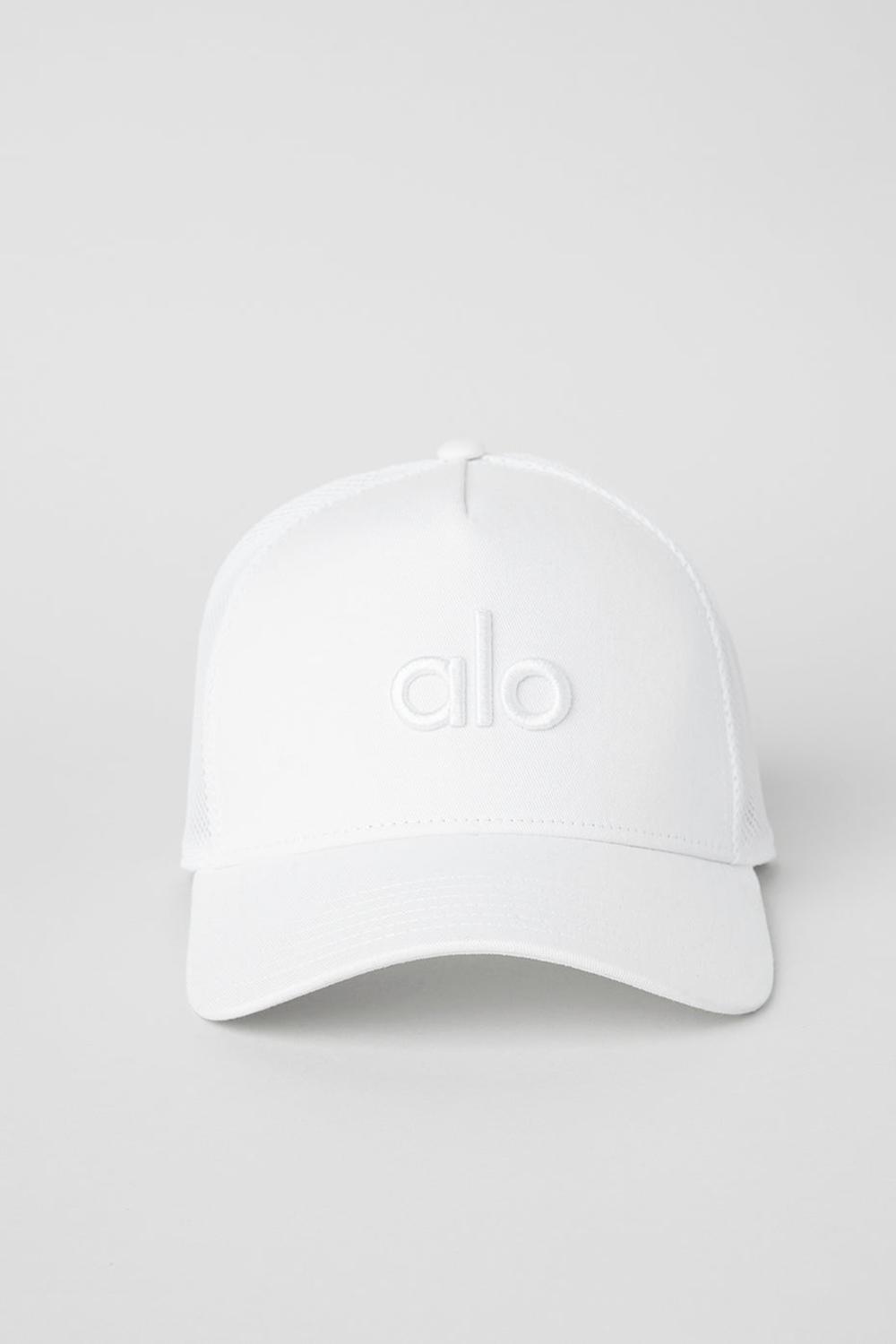 Alo Yoga District Miesten Trucker Lippis Valkoinen Valkoinen | Suomi  7196-WEGMB
