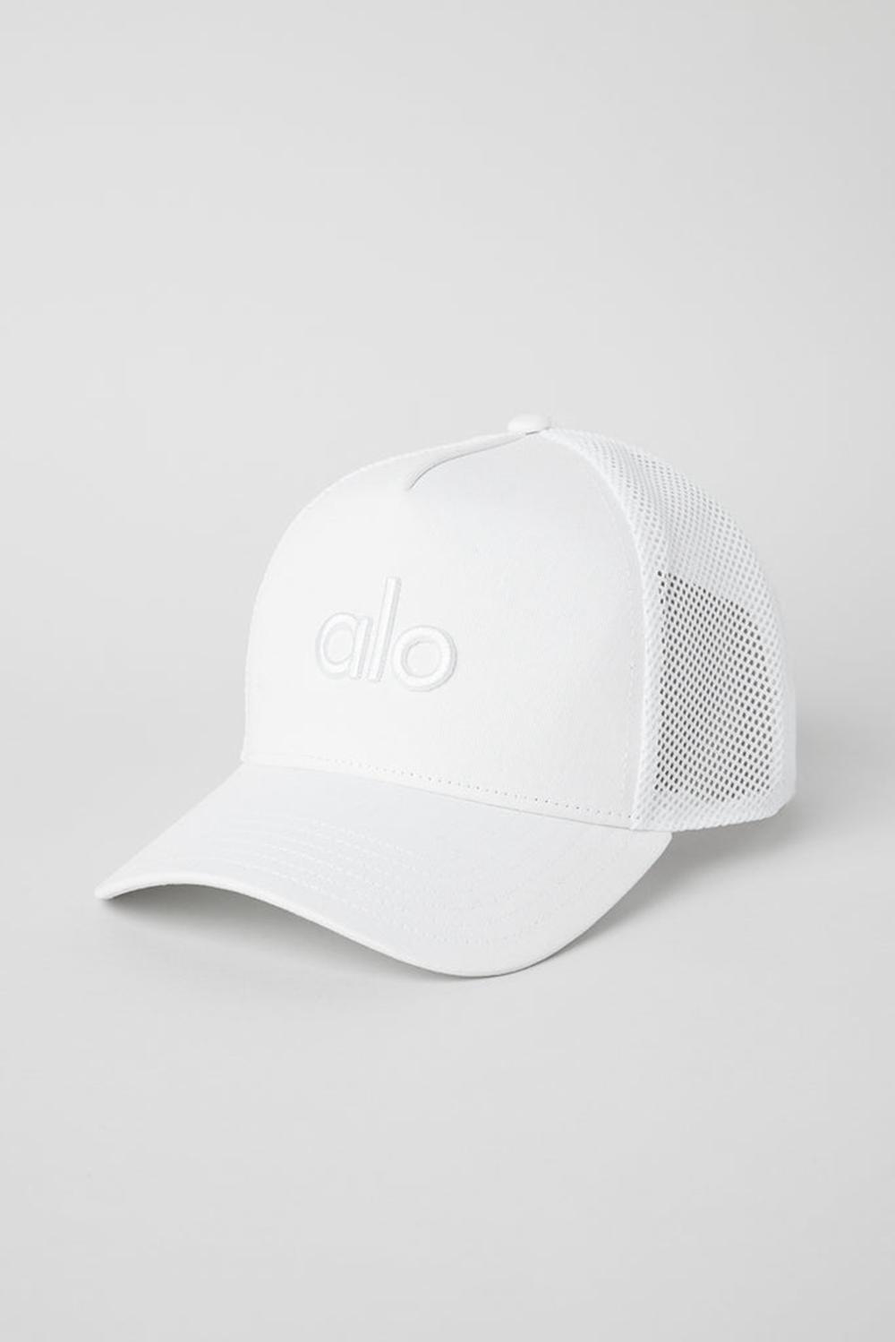 Alo Yoga District Miesten Trucker Lippis Valkoinen Valkoinen | Suomi  7196-WEGMB
