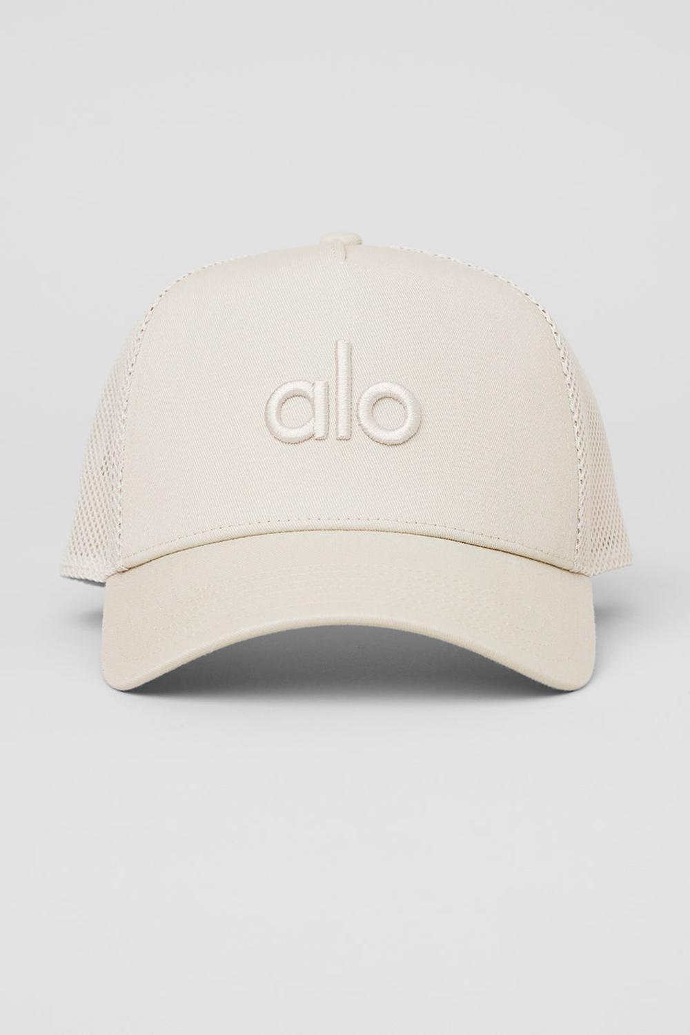 Alo Yoga District Miesten Trucker Lippis Bone | Suomi  6432-VZPNE