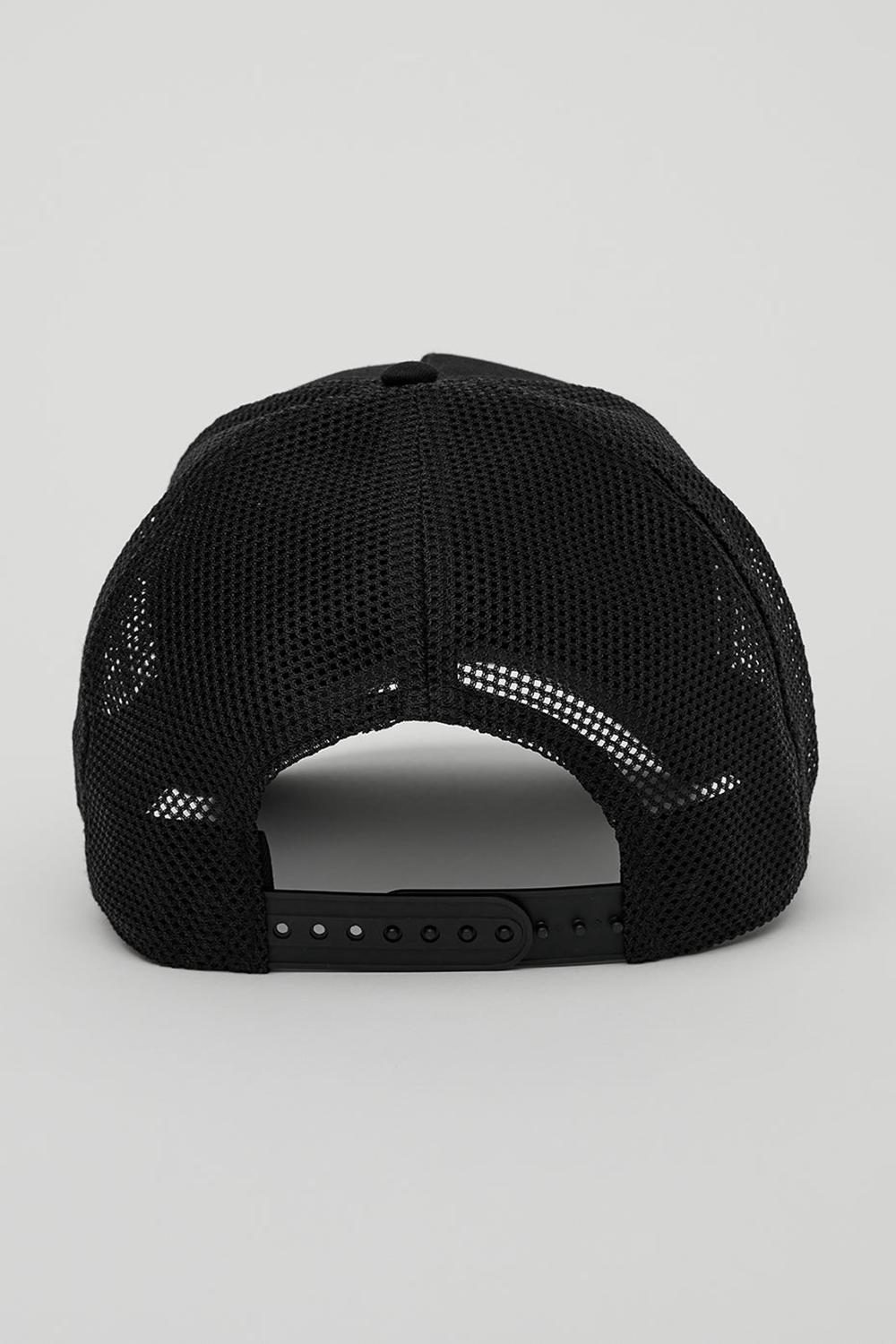 Alo Yoga District Naisten Trucker Lippis Mustat | Suomi  5961-SAYNG