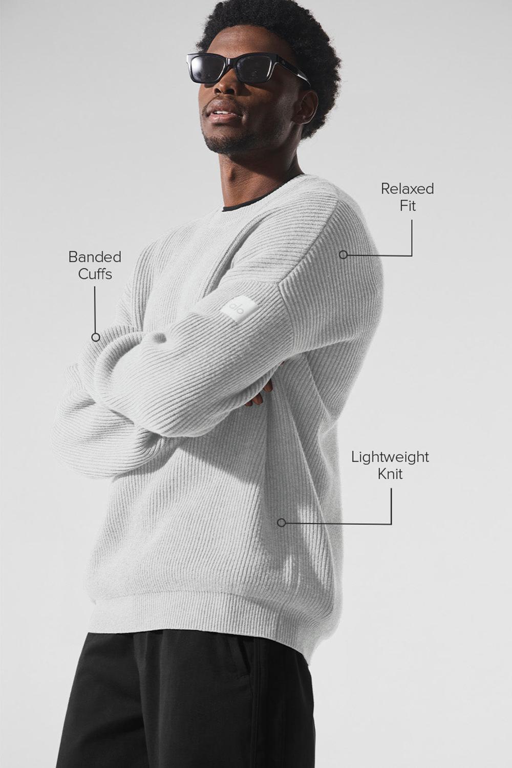 Alo Yoga Domain Rib Knit Crew Miesten Neulepuserot Harmaat | Suomi  3298-GYCAZ