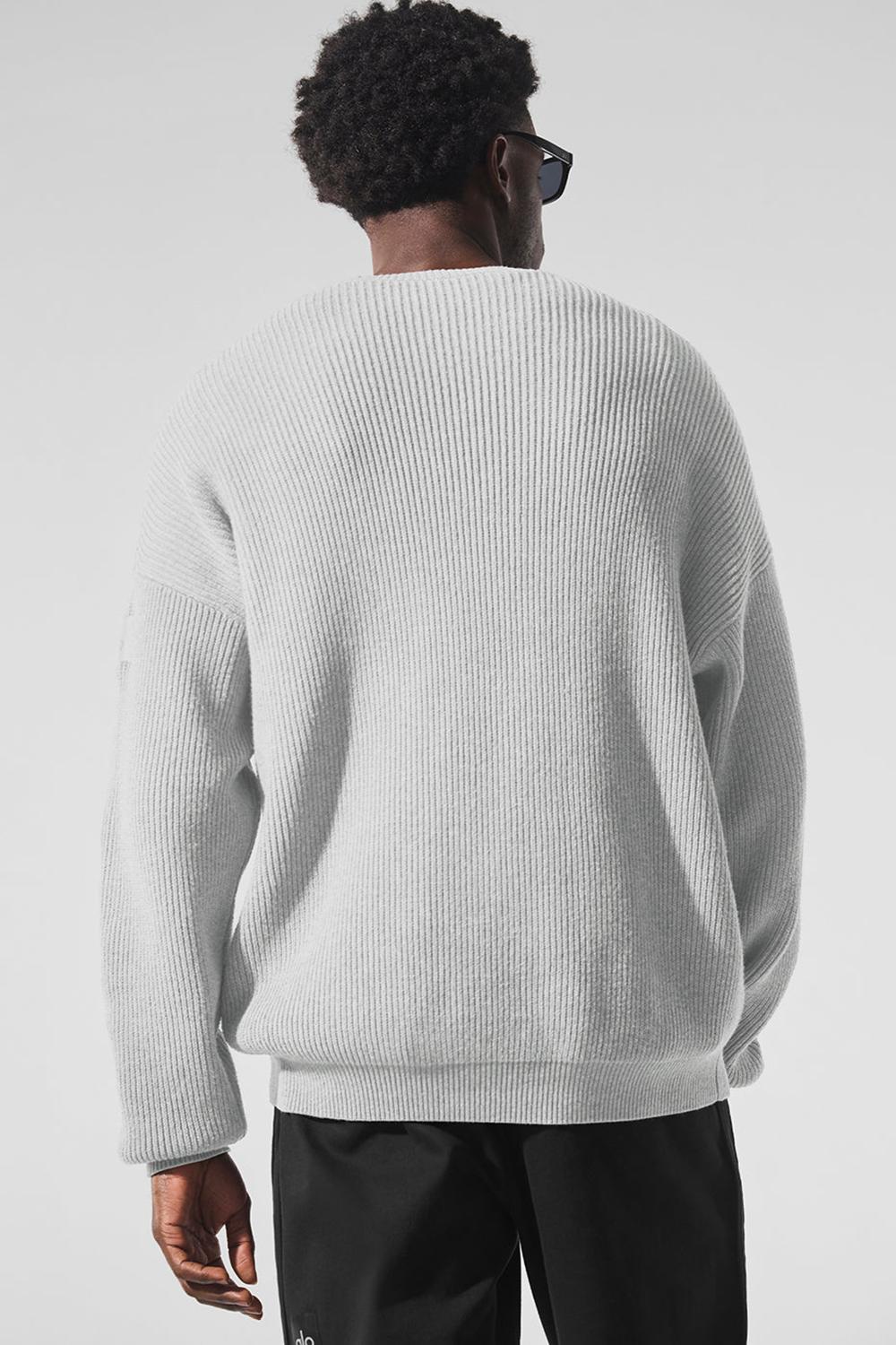 Alo Yoga Domain Rib Knit Crew Miesten Neulepuserot Harmaat | Suomi  3298-GYCAZ
