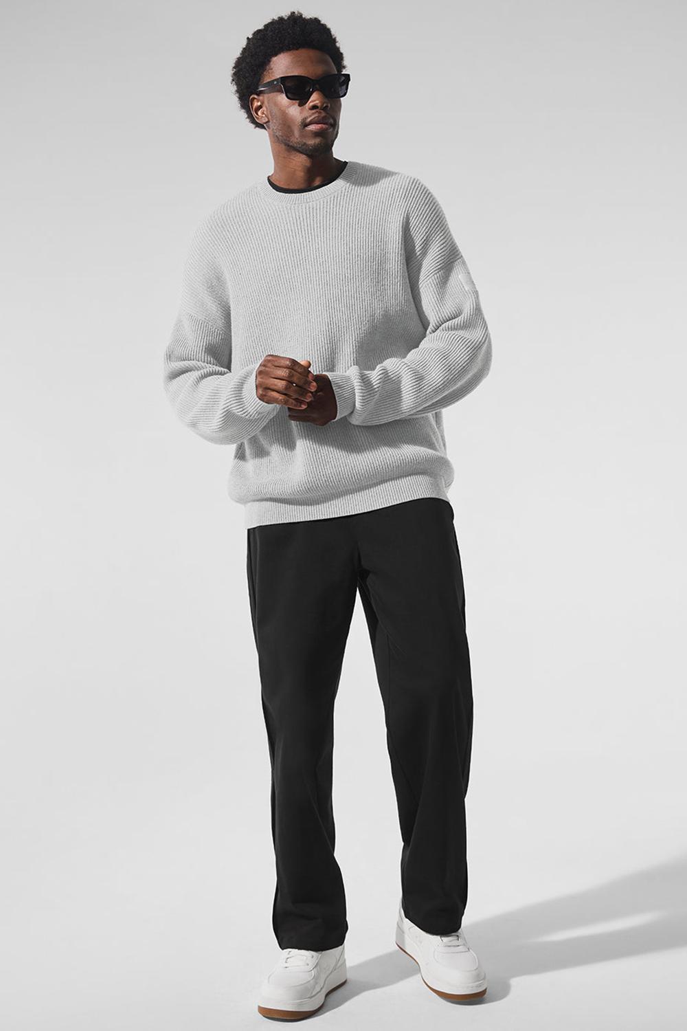 Alo Yoga Domain Rib Knit Crew Miesten Neulepuserot Harmaat | Suomi  3298-GYCAZ