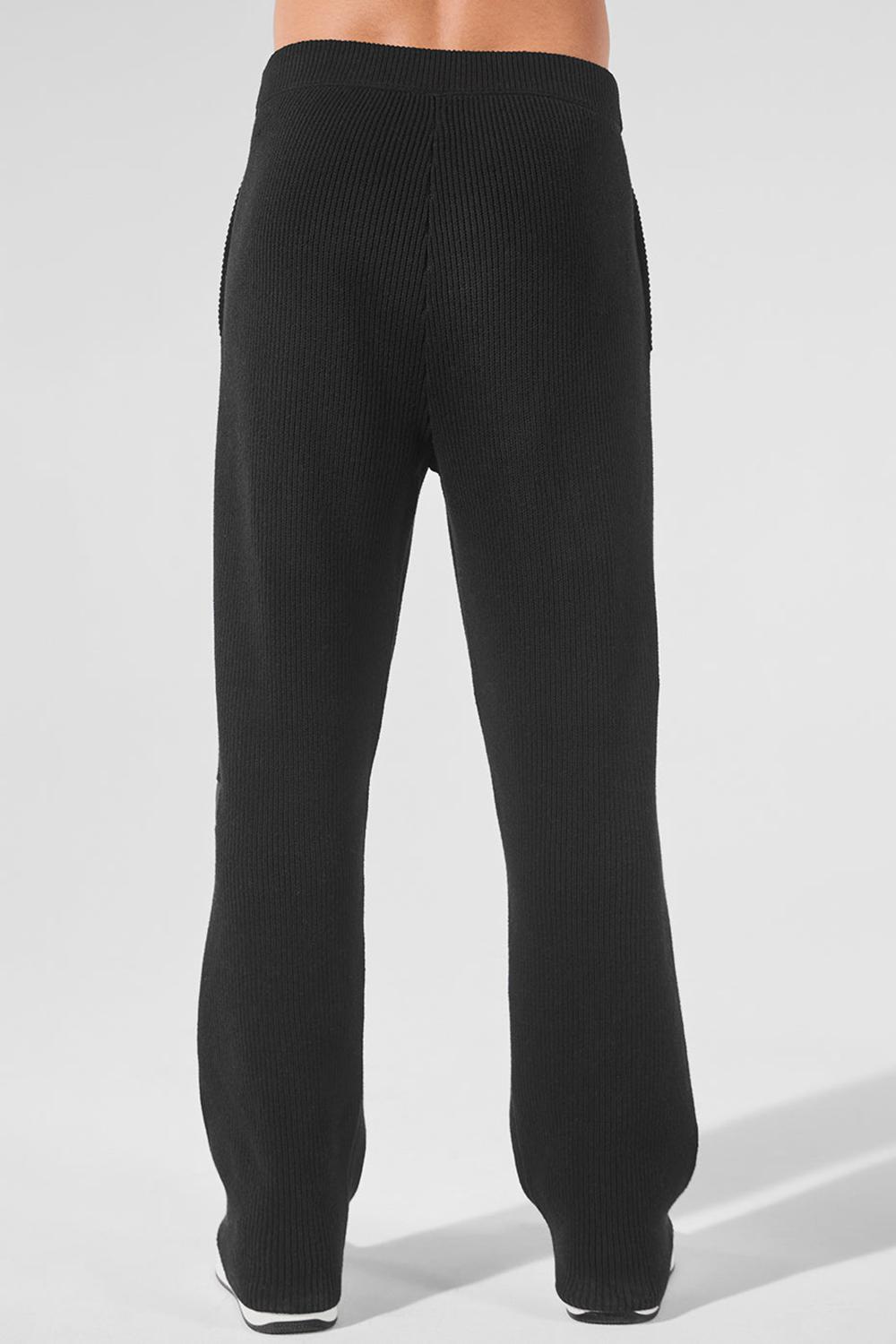 Alo Yoga Domain Rib Knit Miesten Collegehousut Mustat | Suomi  1567-SXJVA