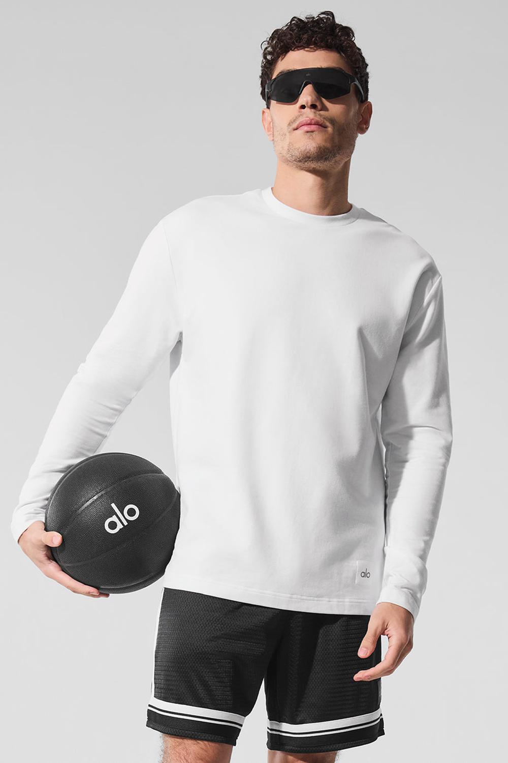 Alo Yoga Double Take Crew Miesten Pitkähihainen Valkoinen | Suomi  6741-LSTKJ