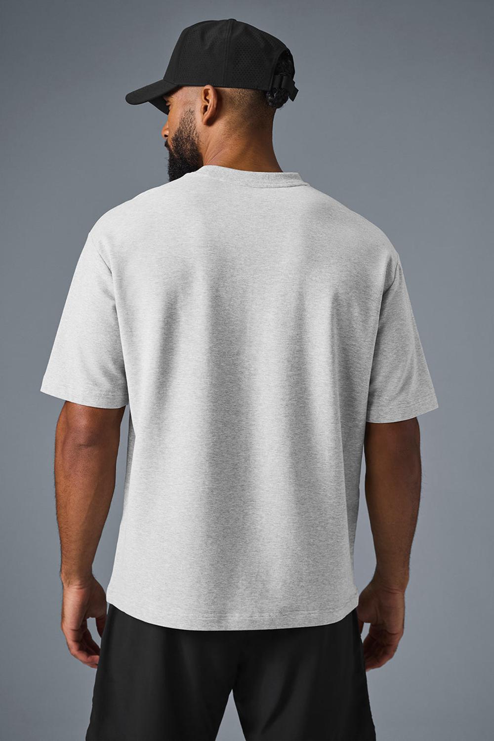 Alo Yoga Double Take Miesten Short Sleeve Harmaat | Suomi  9261-SQRUY