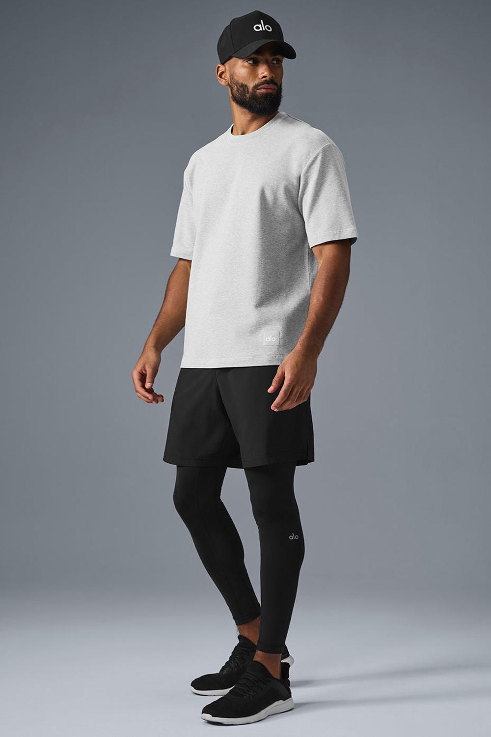 Alo Yoga Double Take Miesten Short Sleeve Harmaat | Suomi  9261-SQRUY