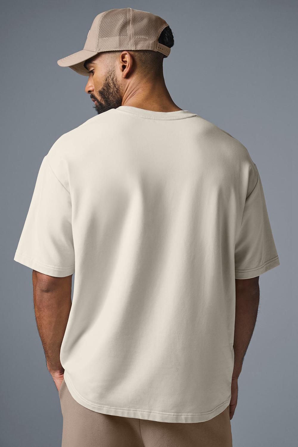 Alo Yoga Double Take Miesten Short Sleeve Bone | Suomi  1593-OGLMH