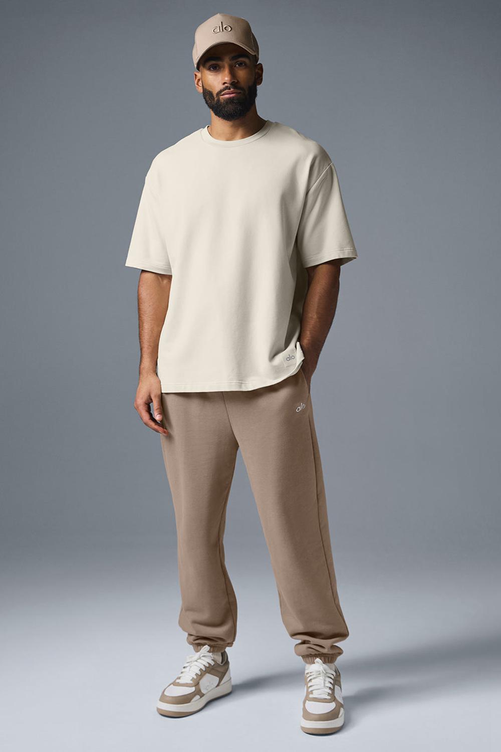 Alo Yoga Double Take Miesten Short Sleeve Bone | Suomi  1593-OGLMH
