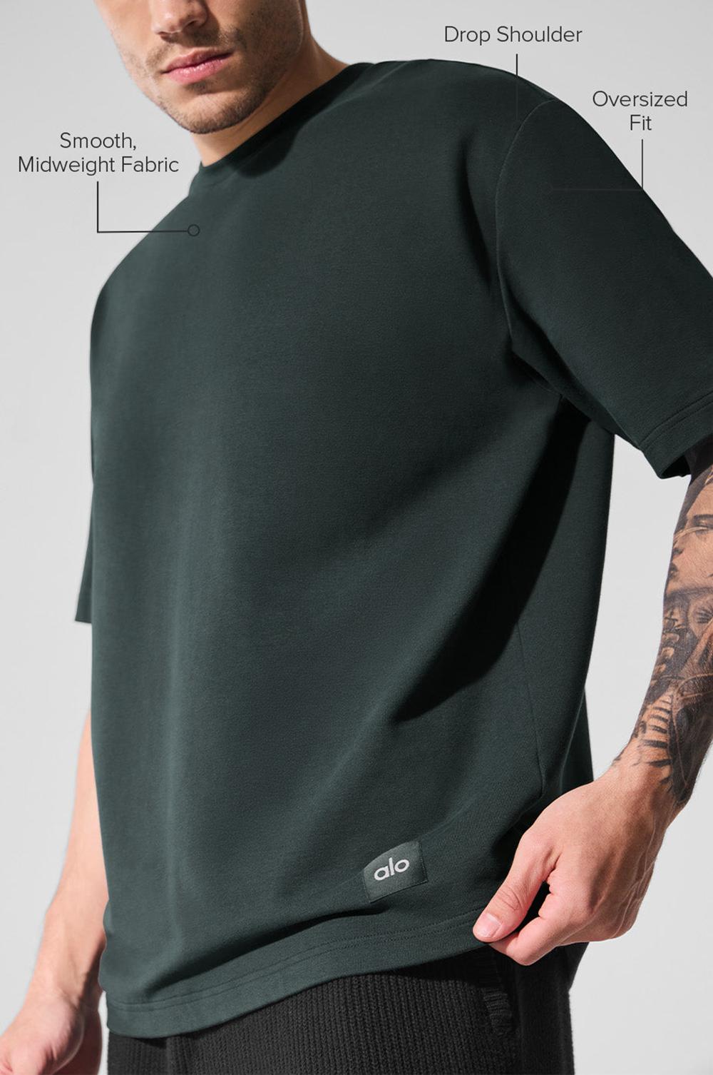 Alo Yoga Double Take Miesten Short Sleeve Vihreä | Suomi  4061-UMKOV