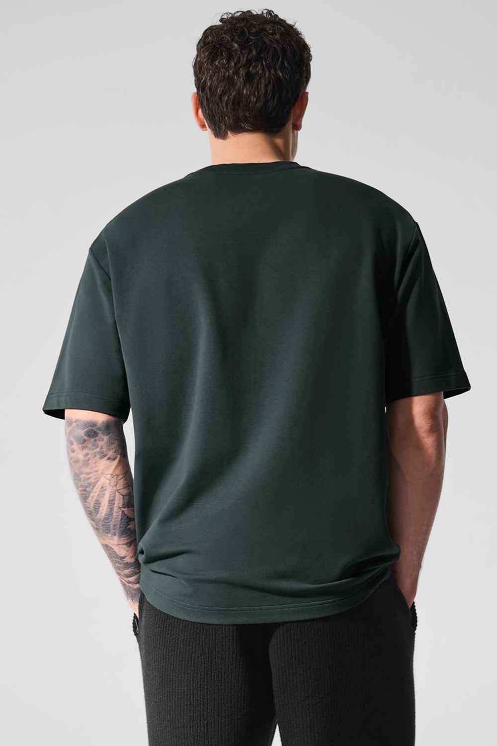 Alo Yoga Double Take Miesten Short Sleeve Vihreä | Suomi  4061-UMKOV