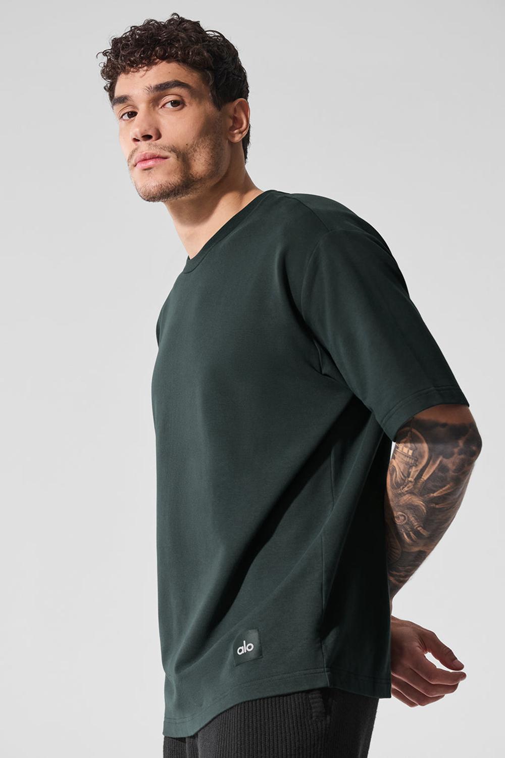 Alo Yoga Double Take Miesten Short Sleeve Vihreä | Suomi  4061-UMKOV