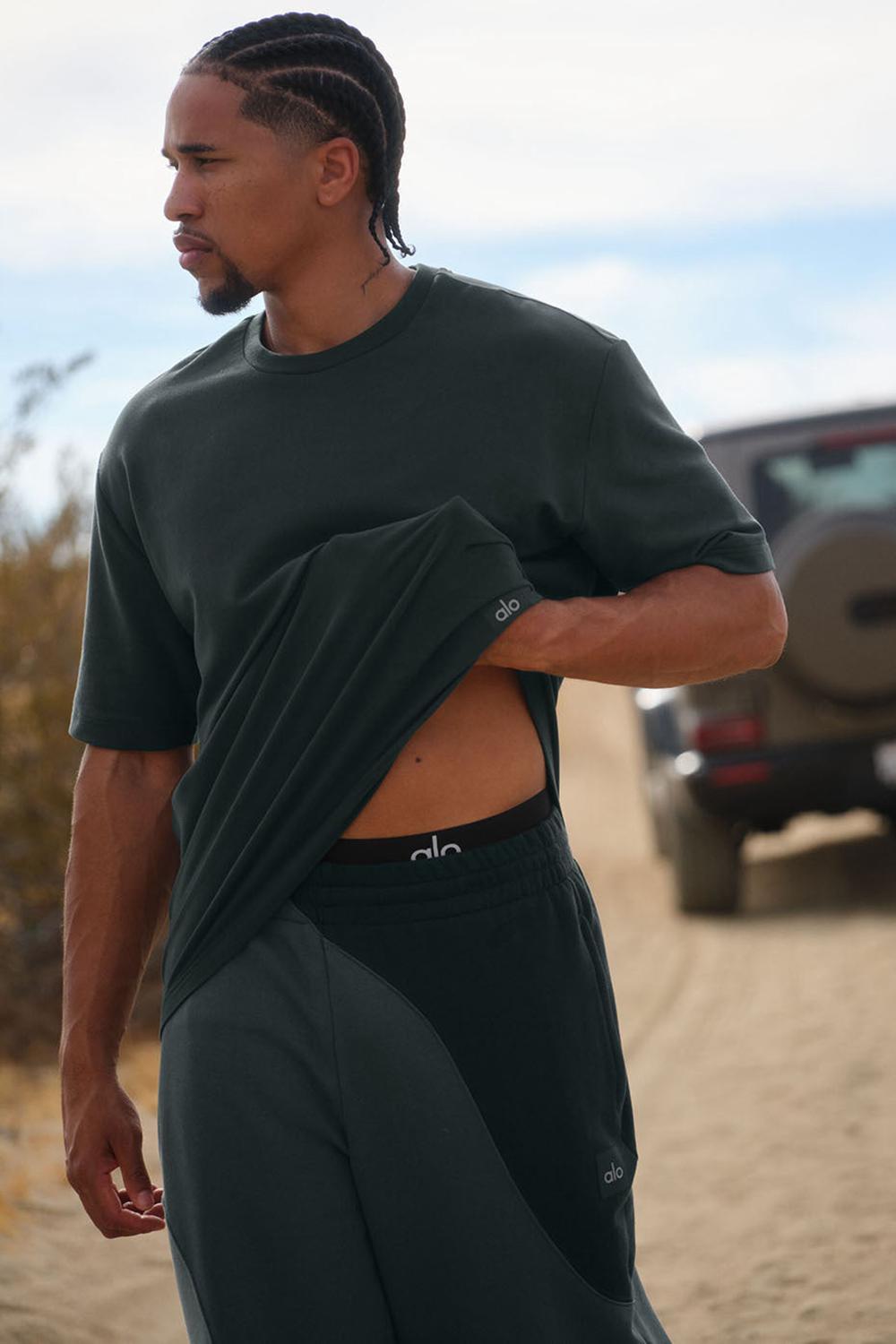 Alo Yoga Double Take Miesten Short Sleeve Vihreä | Suomi  4061-UMKOV