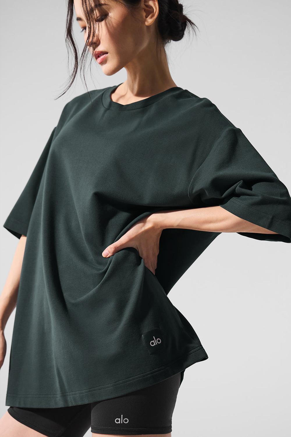 Alo Yoga Double Take Naisten Short Sleeve Vihreä | Suomi  6524-BNMWX