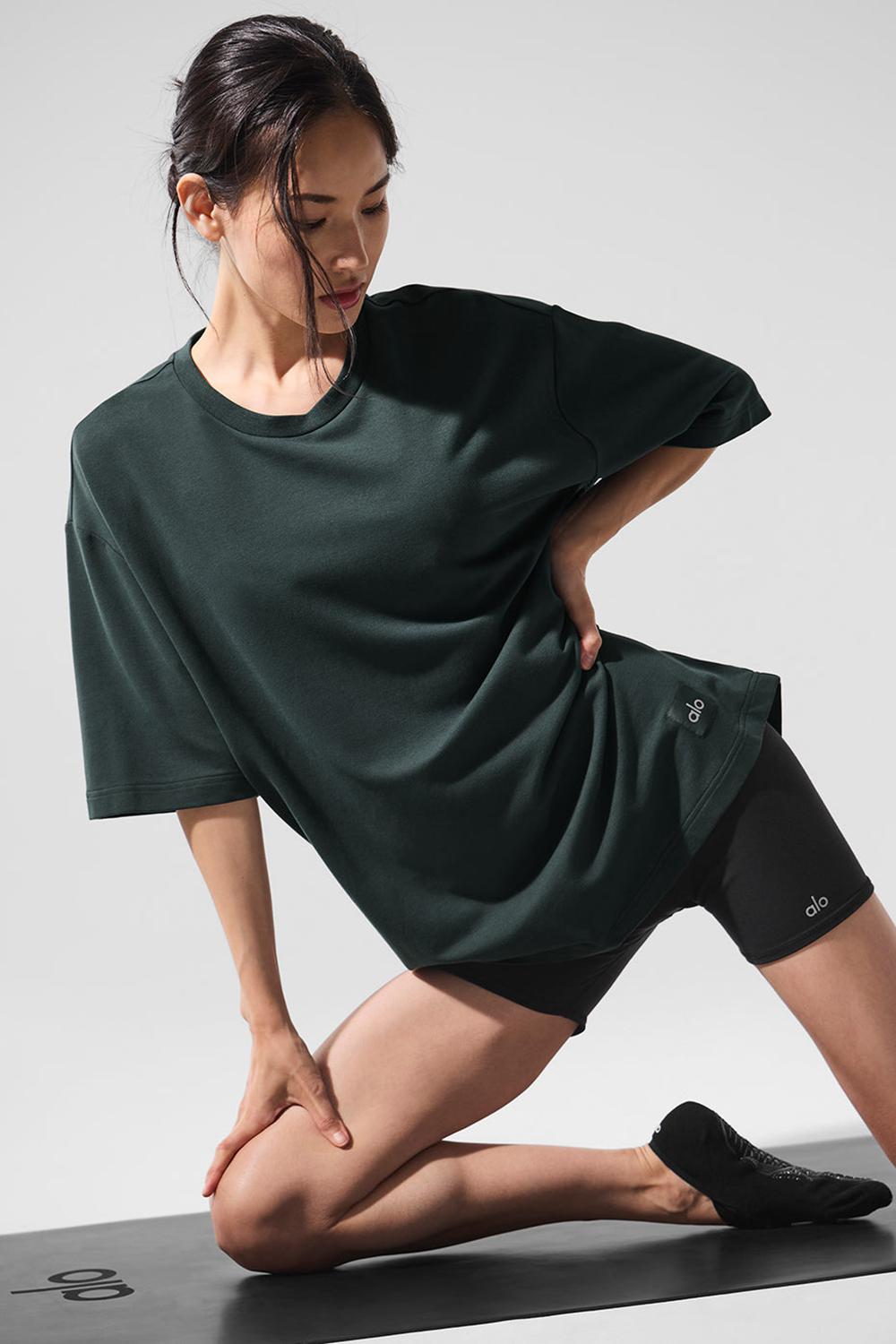 Alo Yoga Double Take Naisten Short Sleeve Vihreä | Suomi  6524-BNMWX
