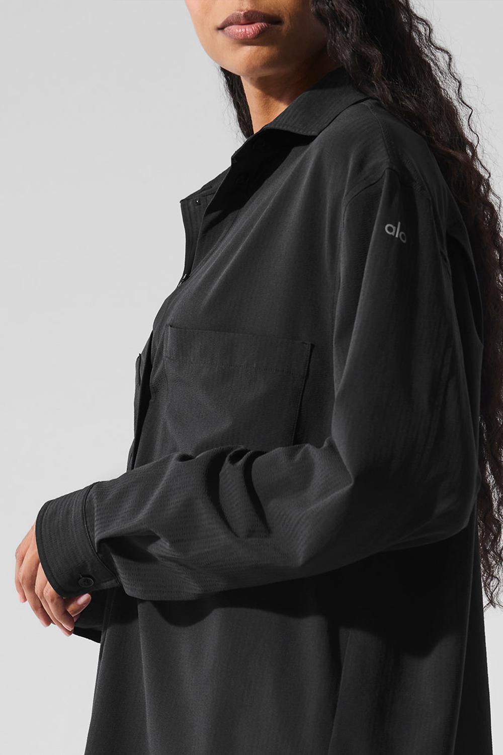 Alo Yoga Dreamscape Button Down Naisten Pitkähihainen Mustat | Suomi  9423-IRPWK