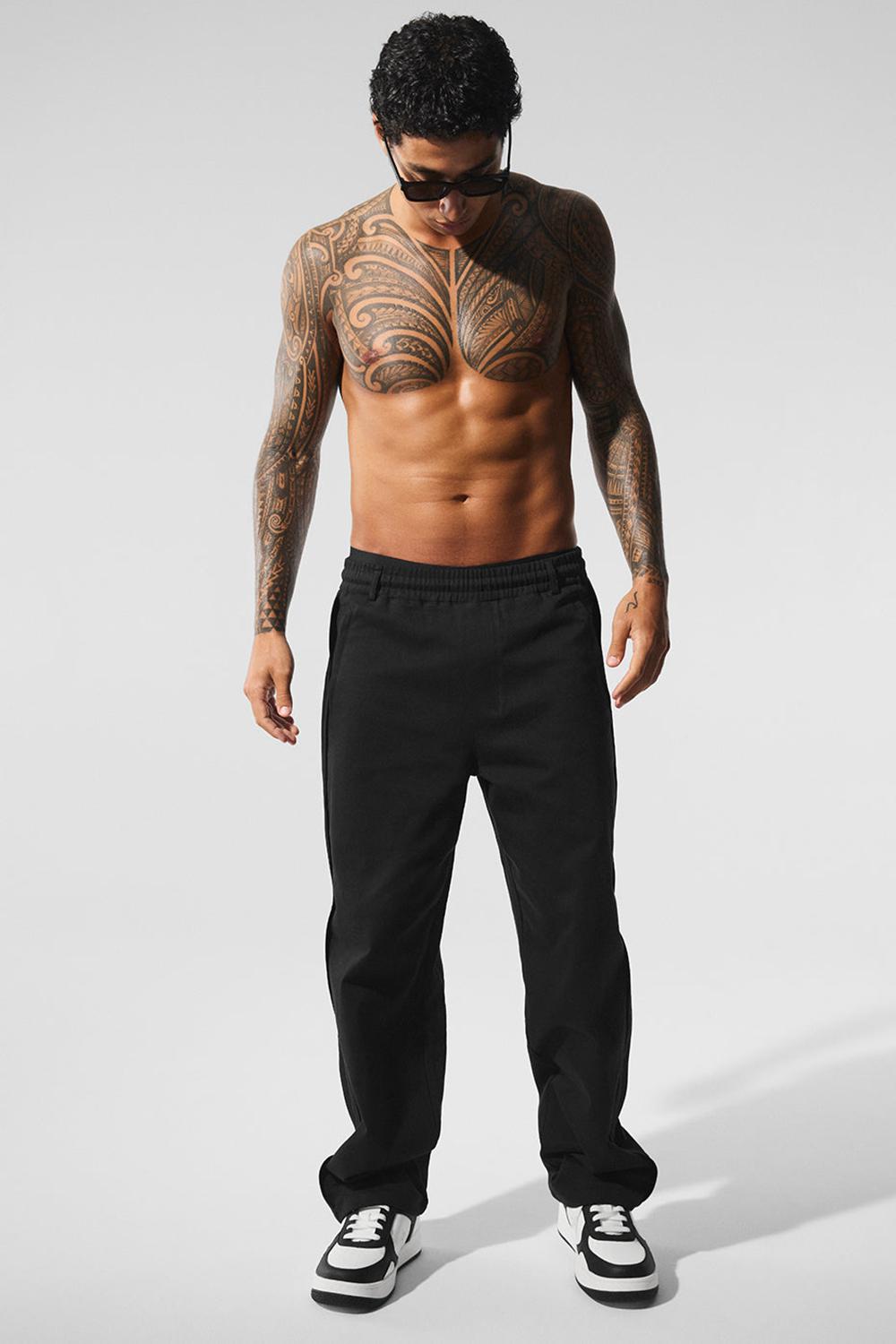 Alo Yoga Edition Sueded Straight Leg Miesten Housut Mustat | Suomi  7912-QSYWN