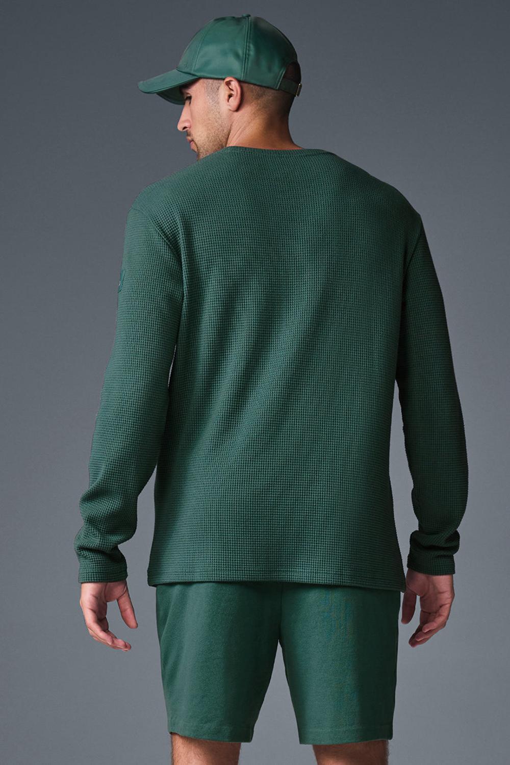 Alo Yoga Elevate Waffle Crew Miesten Pitkähihainen Winter Ivy | Suomi  1267-PNZFS