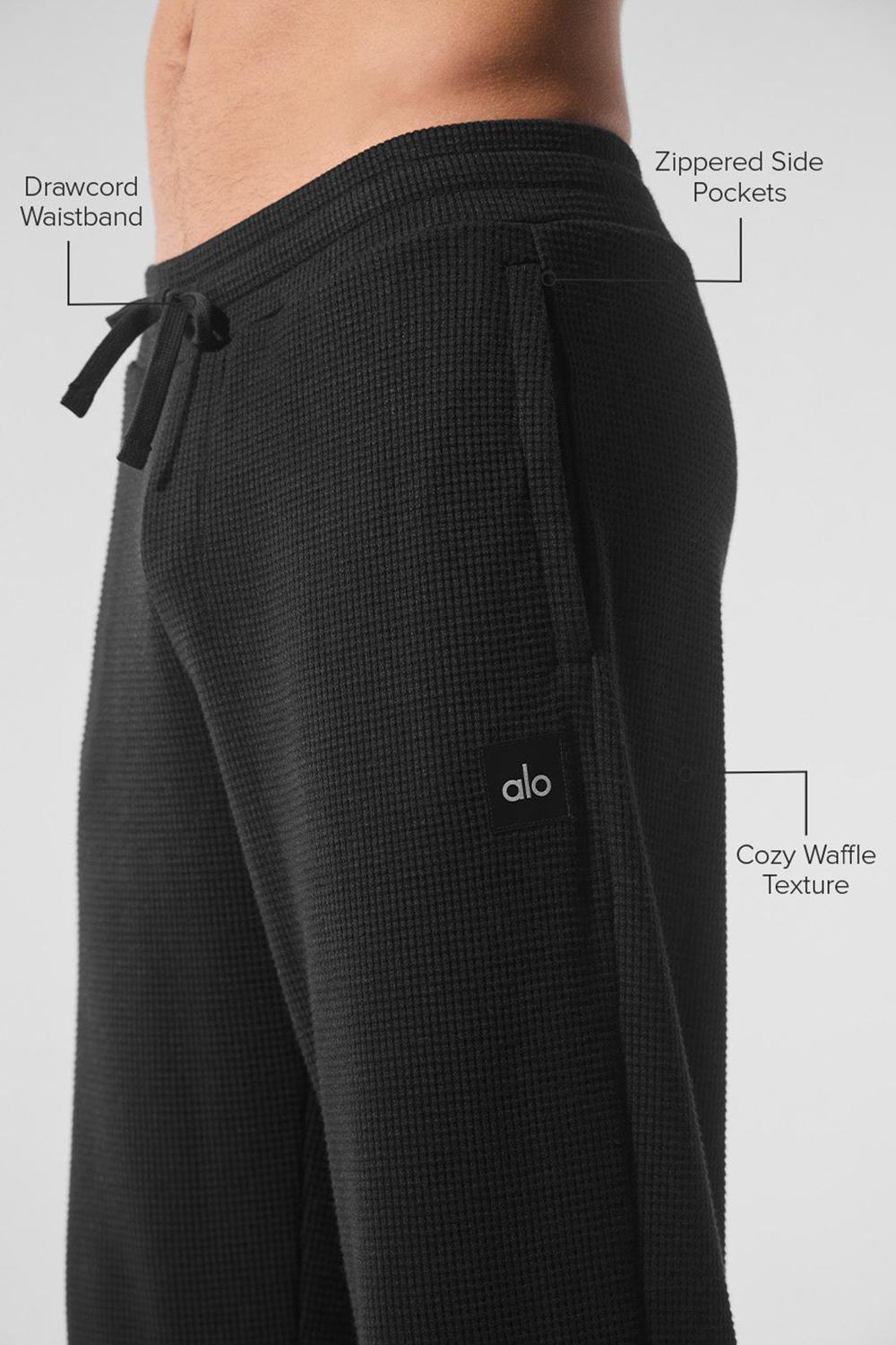 Alo Yoga Elevate Waffle Straight Leg Miesten Housut Mustat | Suomi  8543-JFCNE