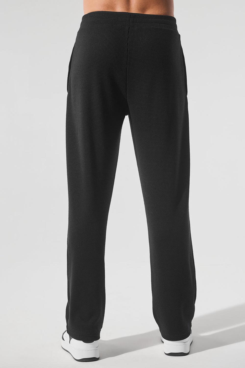 Alo Yoga Elevate Waffle Straight Leg Miesten Housut Mustat | Suomi  8543-JFCNE
