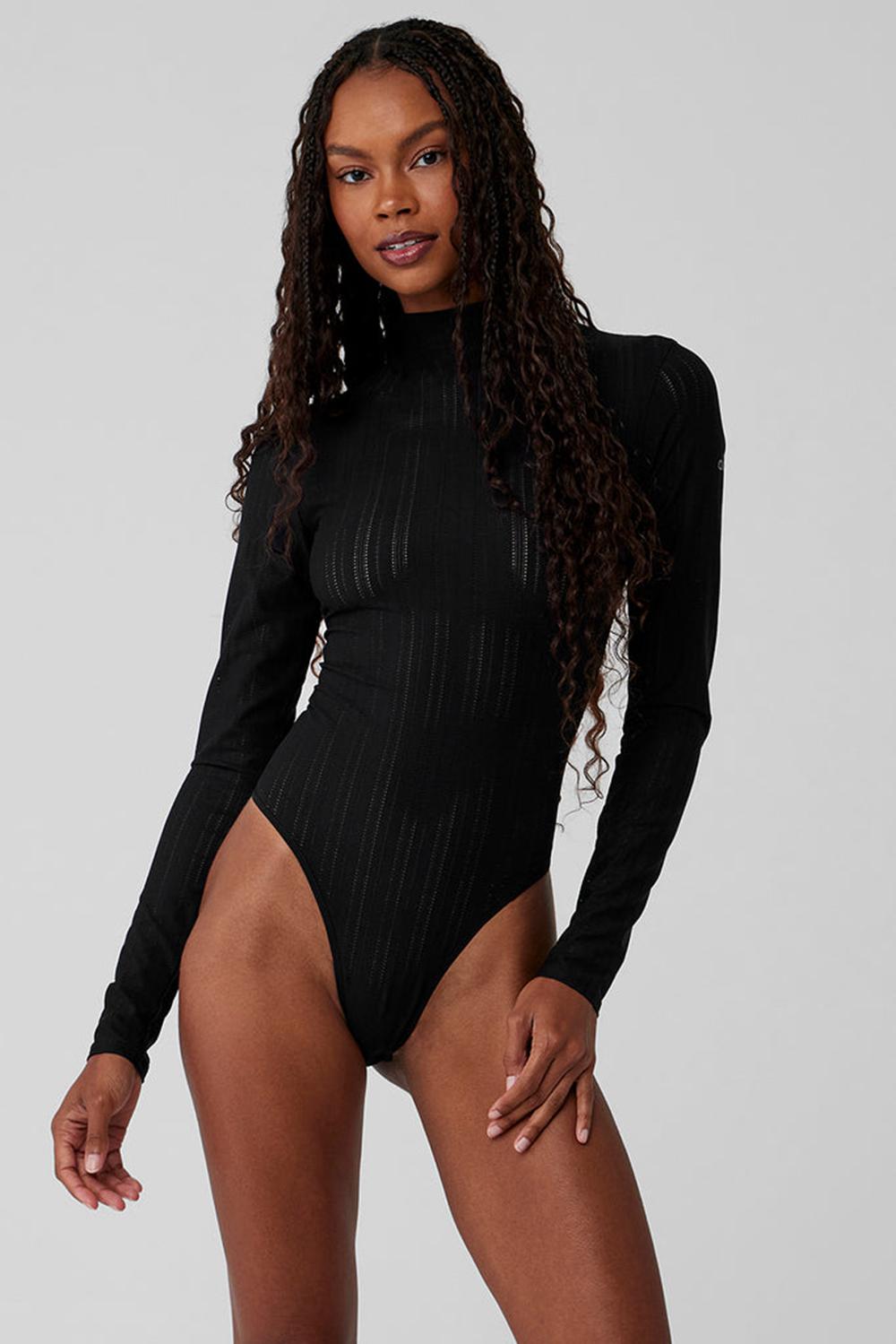 Alo Yoga Euphoria Long Sleeve Naisten Body Mustat | Suomi  7095-XONGJ